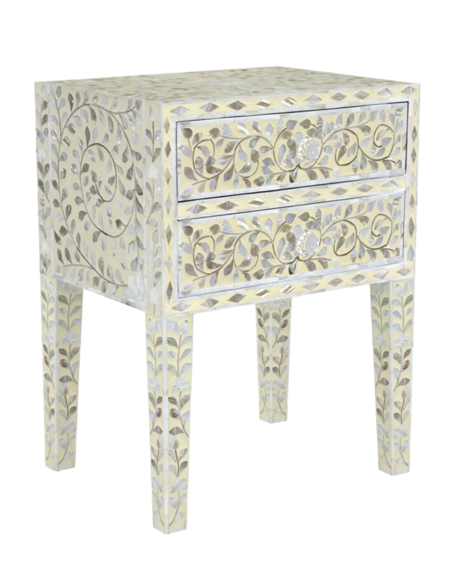 Iris Side Drawer - Cream Mother of Pearl Inlay
