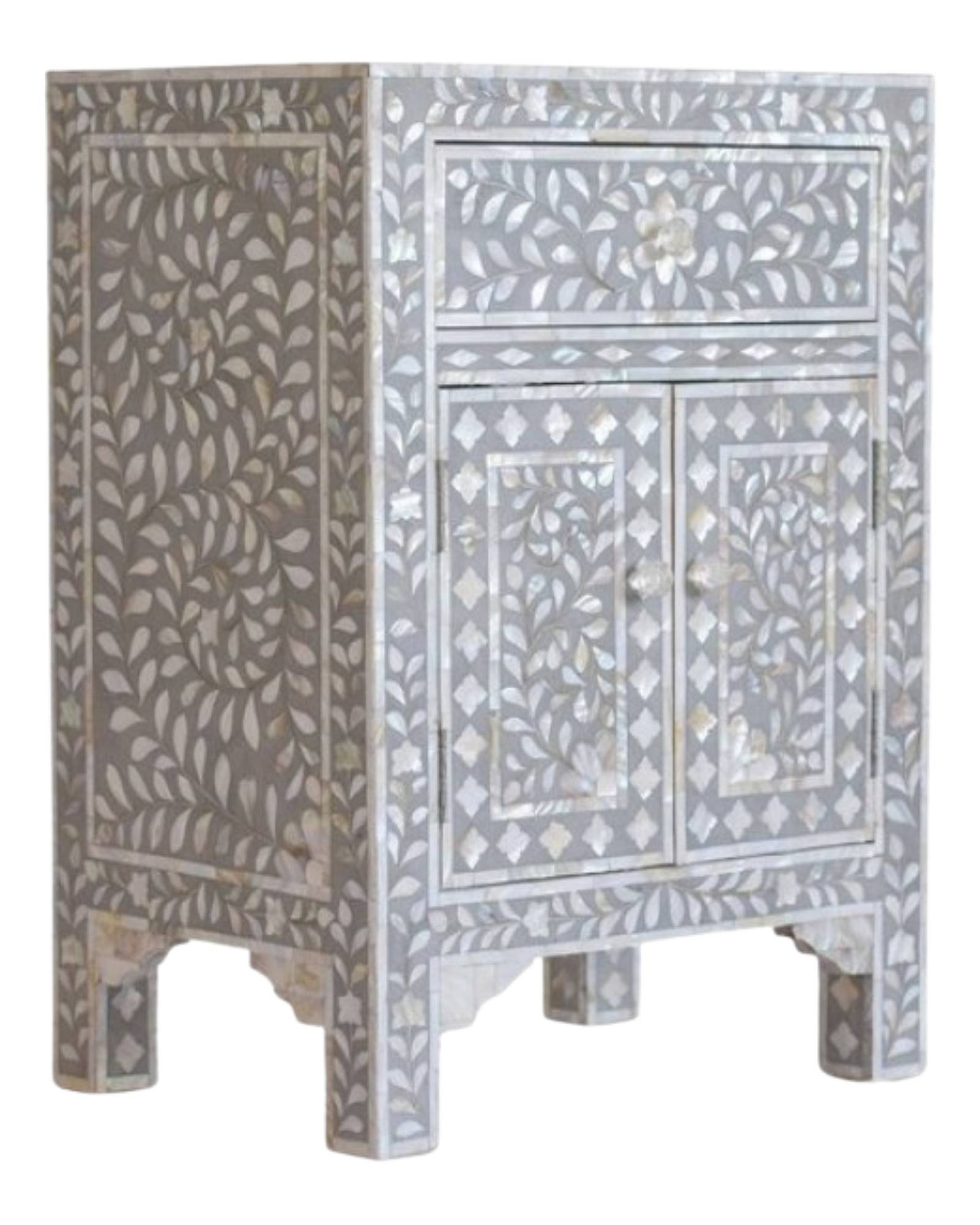 Iris Side Drawer - Grey Mother of Pearl - Tabeer Homes