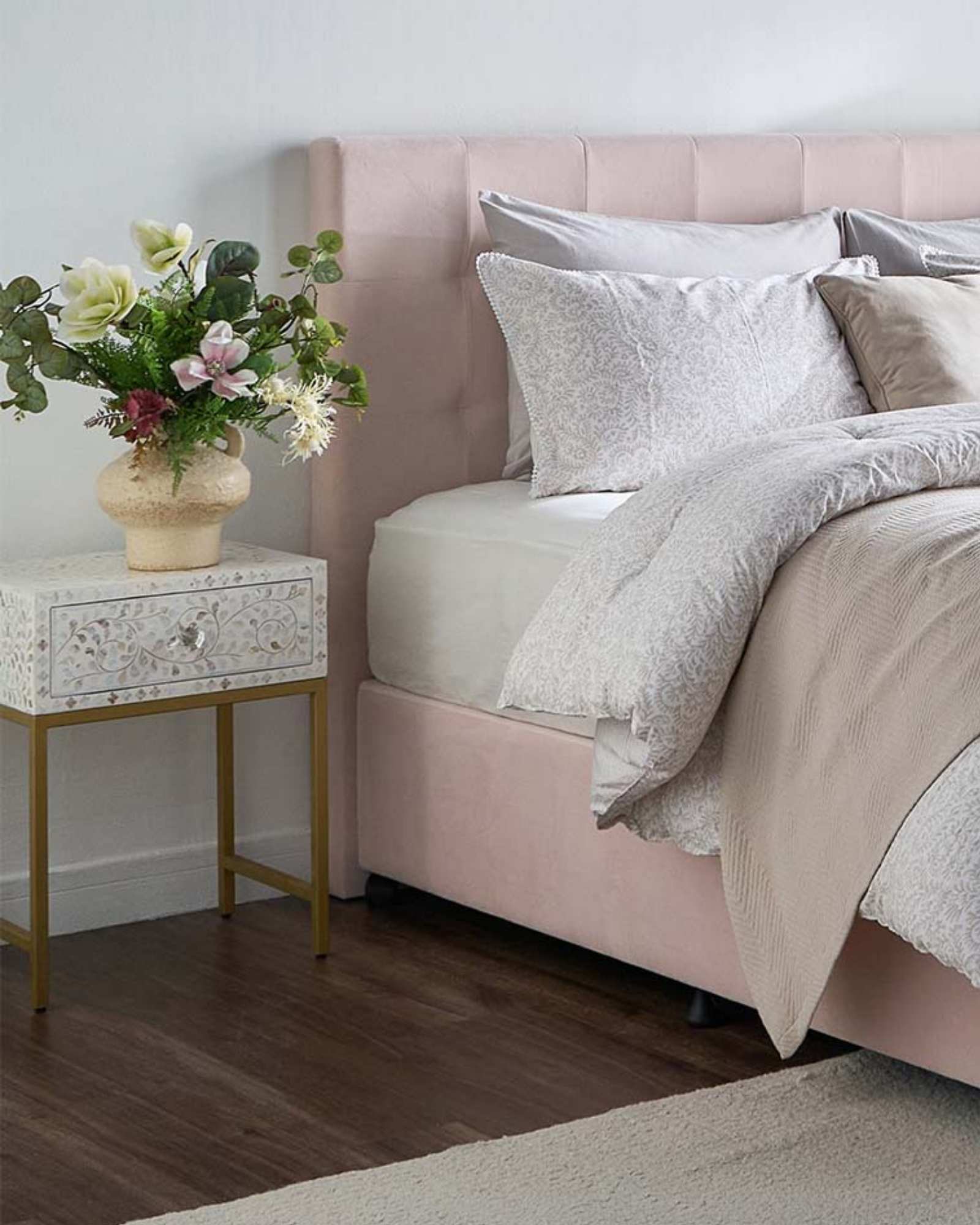 Iris Side Drawer - White Mother of Pearl - Tabeer Homes