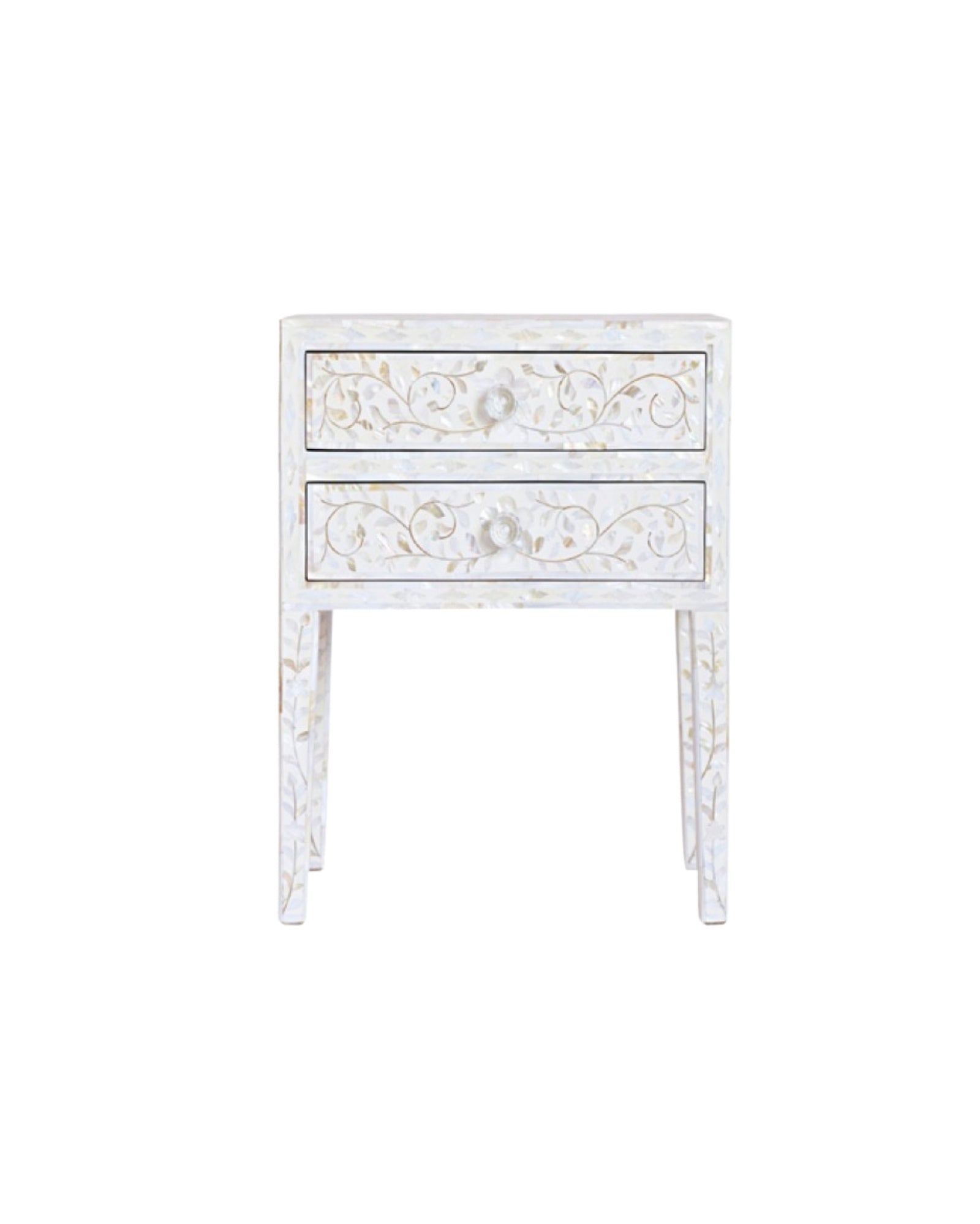 Iris Side Drawer - White Mother of Pearl - Tabeer Homes