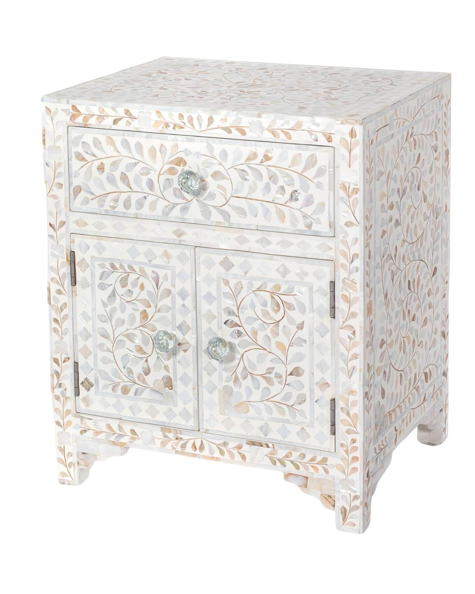 Iris Side Drawer - White Mother of Pearl - Tabeer Homes