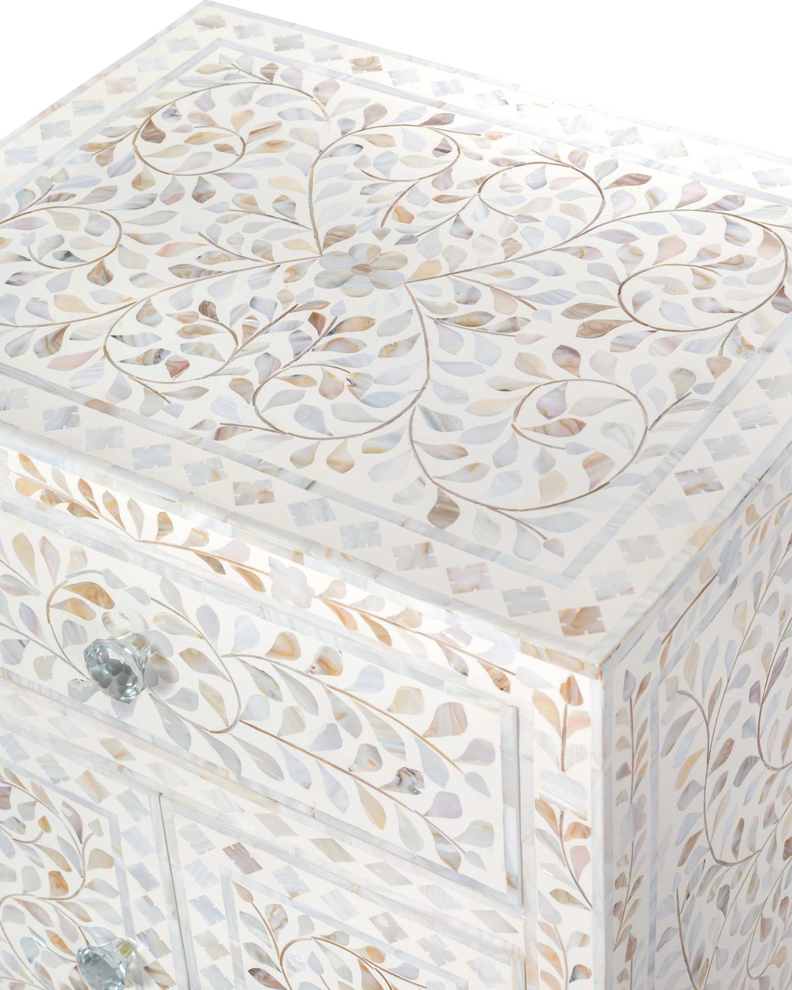 Iris Side Drawer - White Mother of Pearl - Tabeer Homes