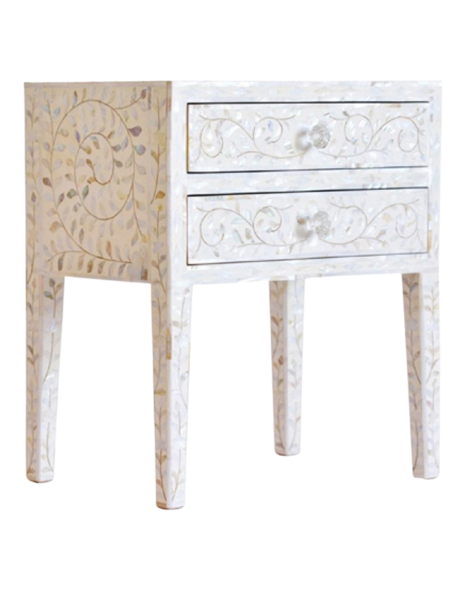 Iris Side Drawer - White Mother of Pearl - Tabeer Homes