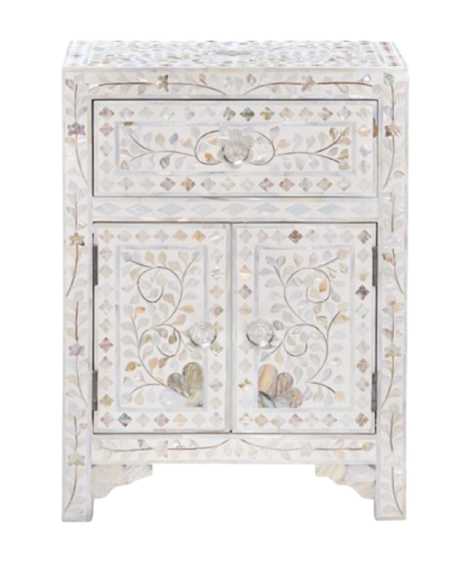 Iris Side Drawer - White Mother of Pearl - Tabeer Homes