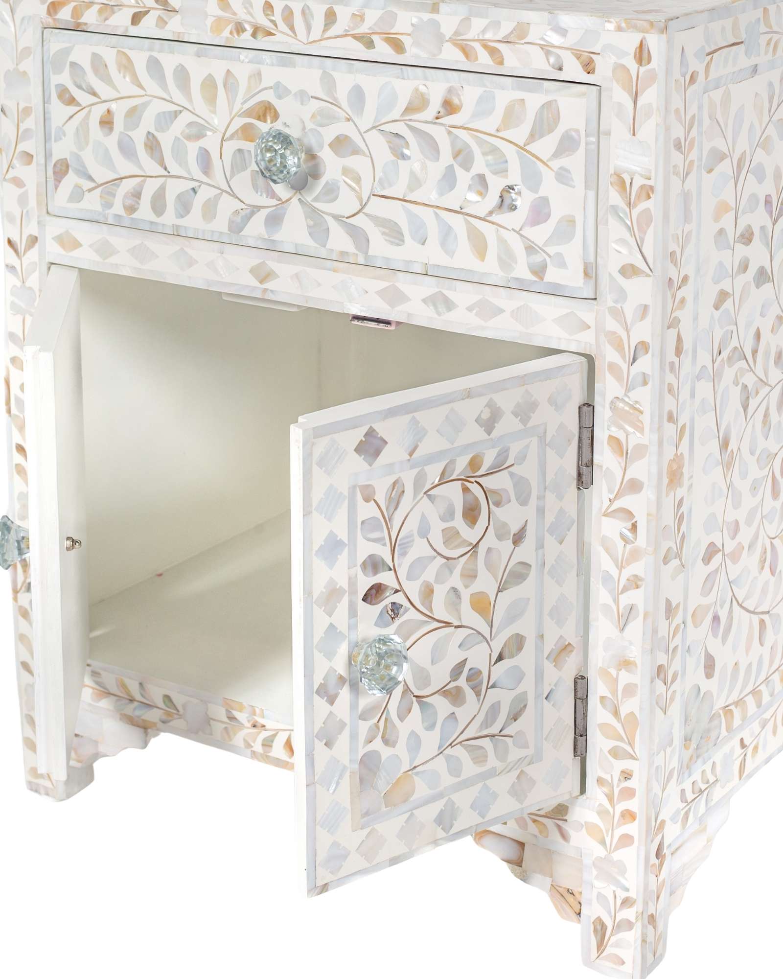 Iris Side Drawer - White Mother of Pearl - Tabeer Homes