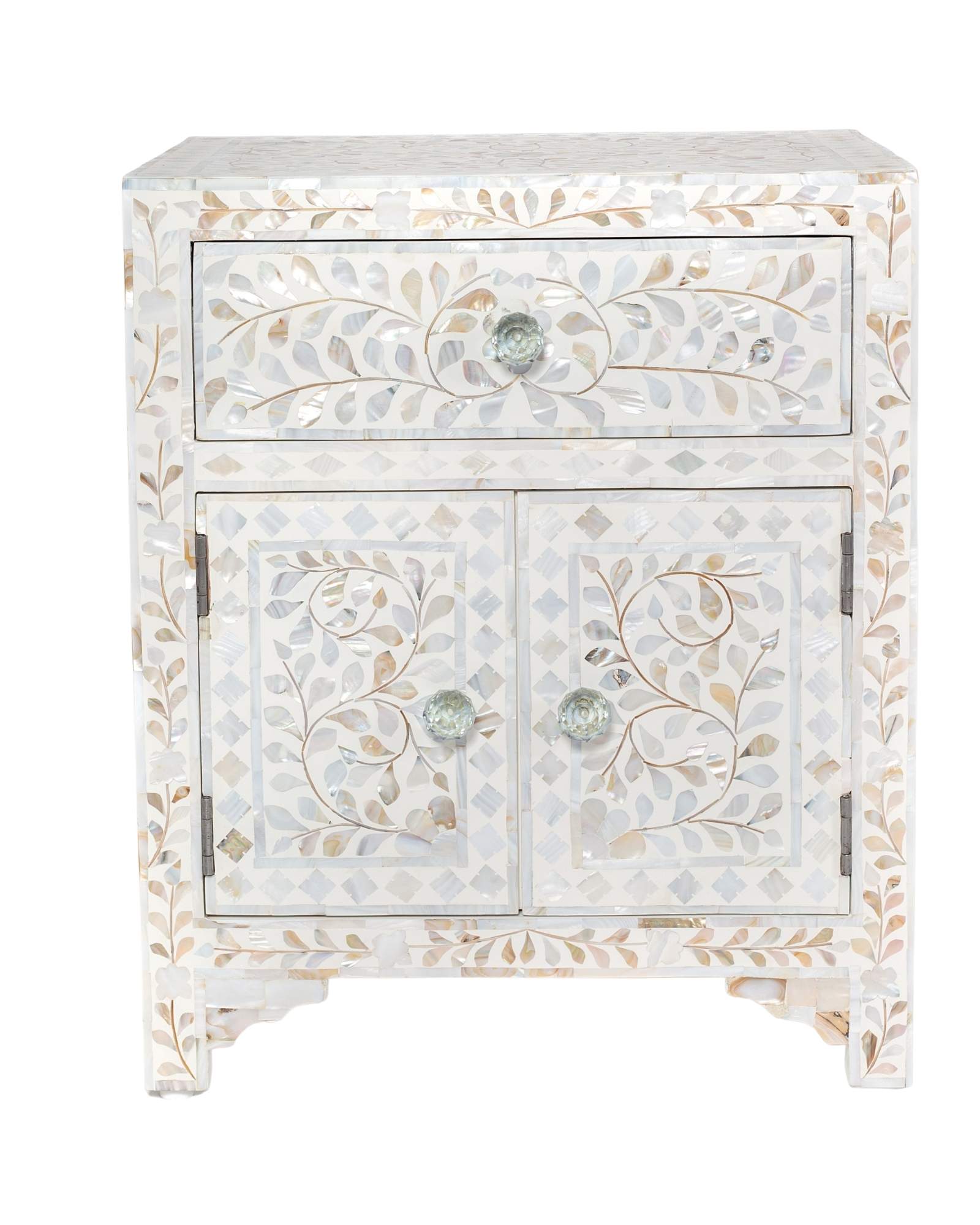 Iris Side Drawer - White Mother of Pearl - Tabeer Homes