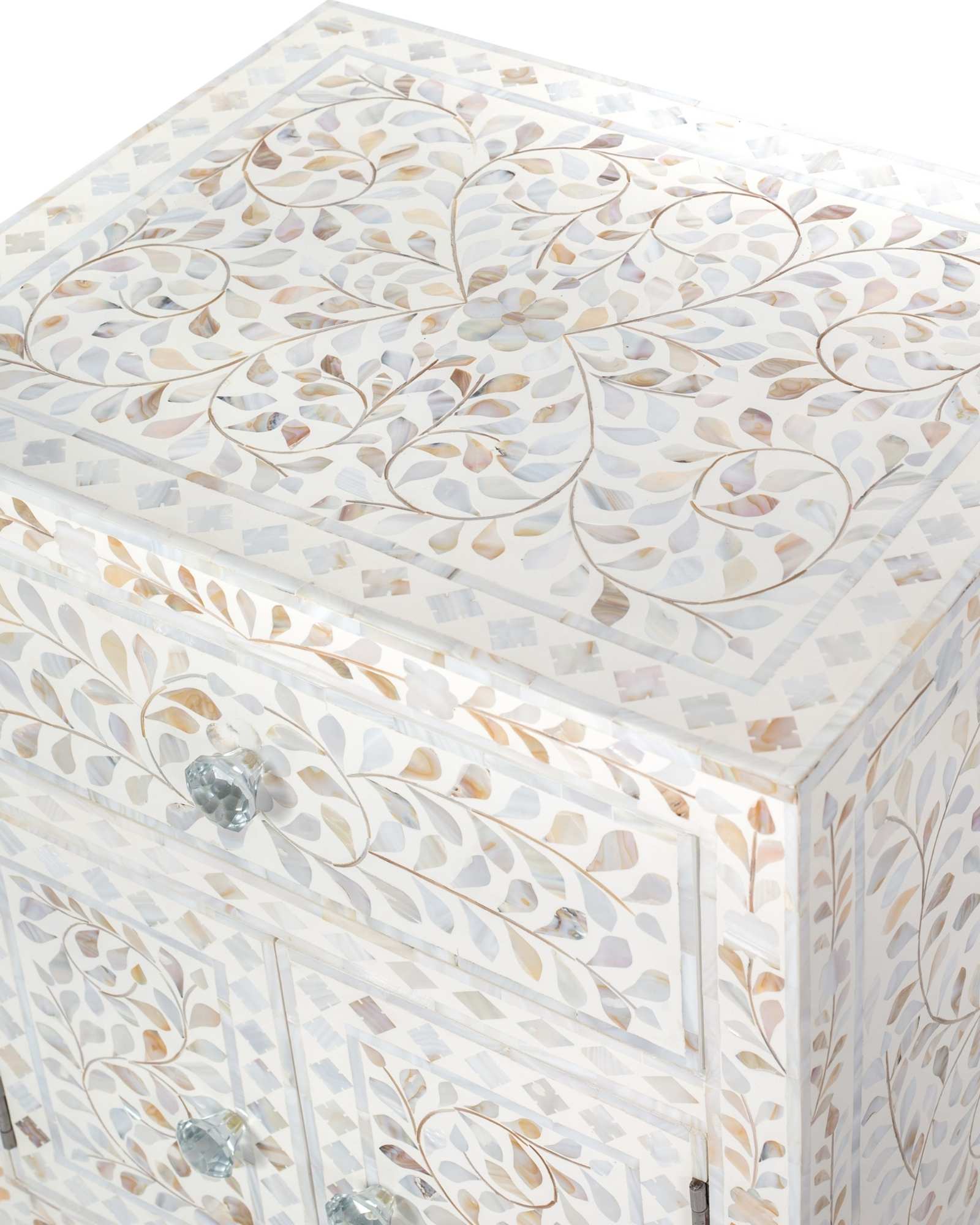 Iris Side Drawer - White Mother of Pearl - Tabeer Homes
