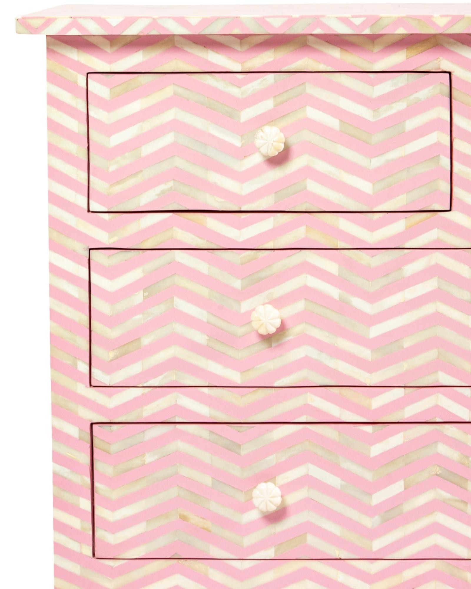 Isra Chest of Drawers - Pink Bone Inlay - Tabeer Homes