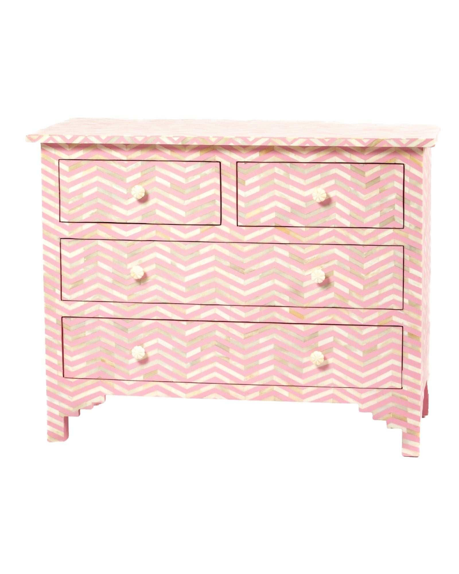 Isra Chest of Drawers - Pink Bone Inlay - Tabeer Homes