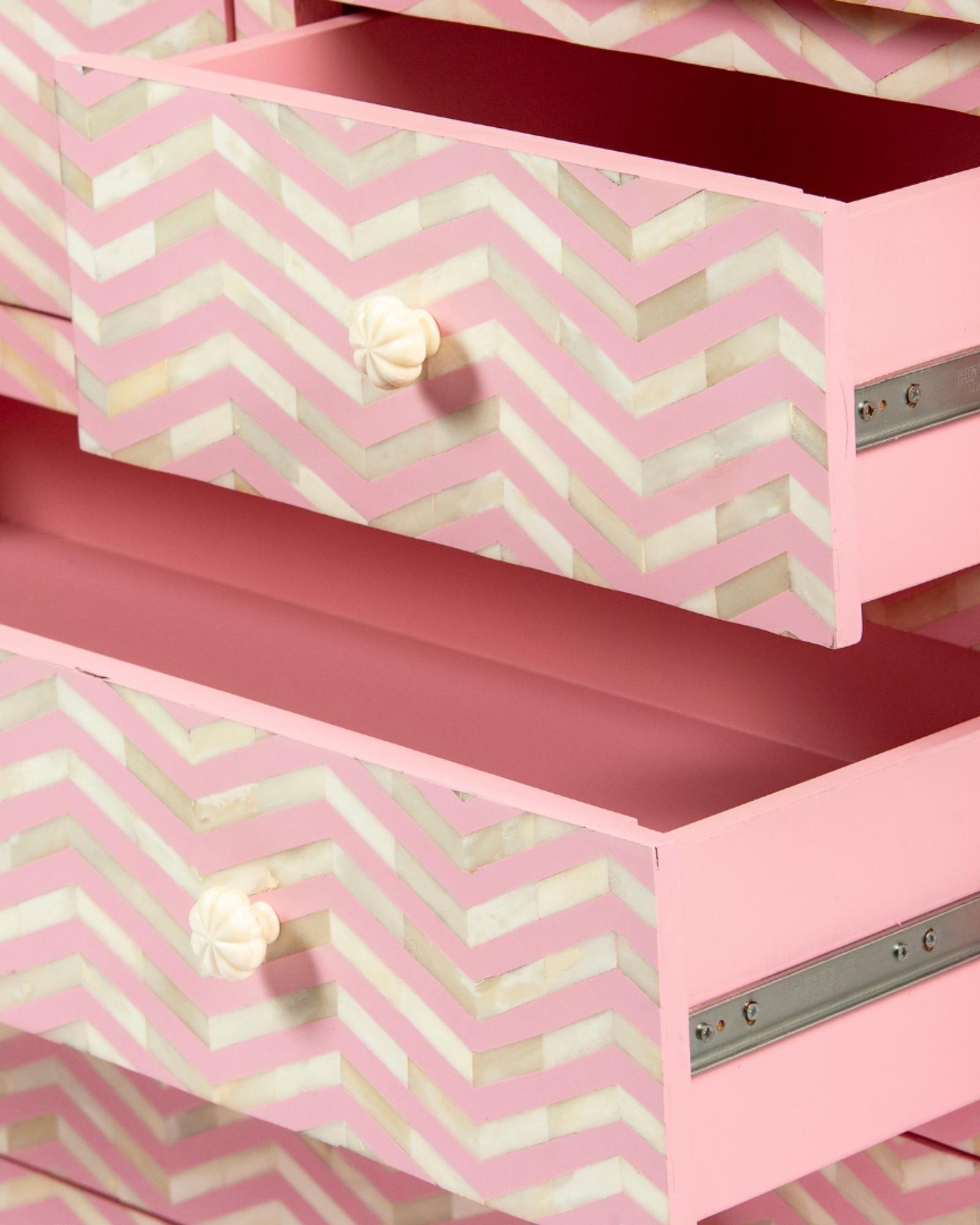 Isra Chest of Drawers - Pink Bone Inlay - Tabeer Homes
