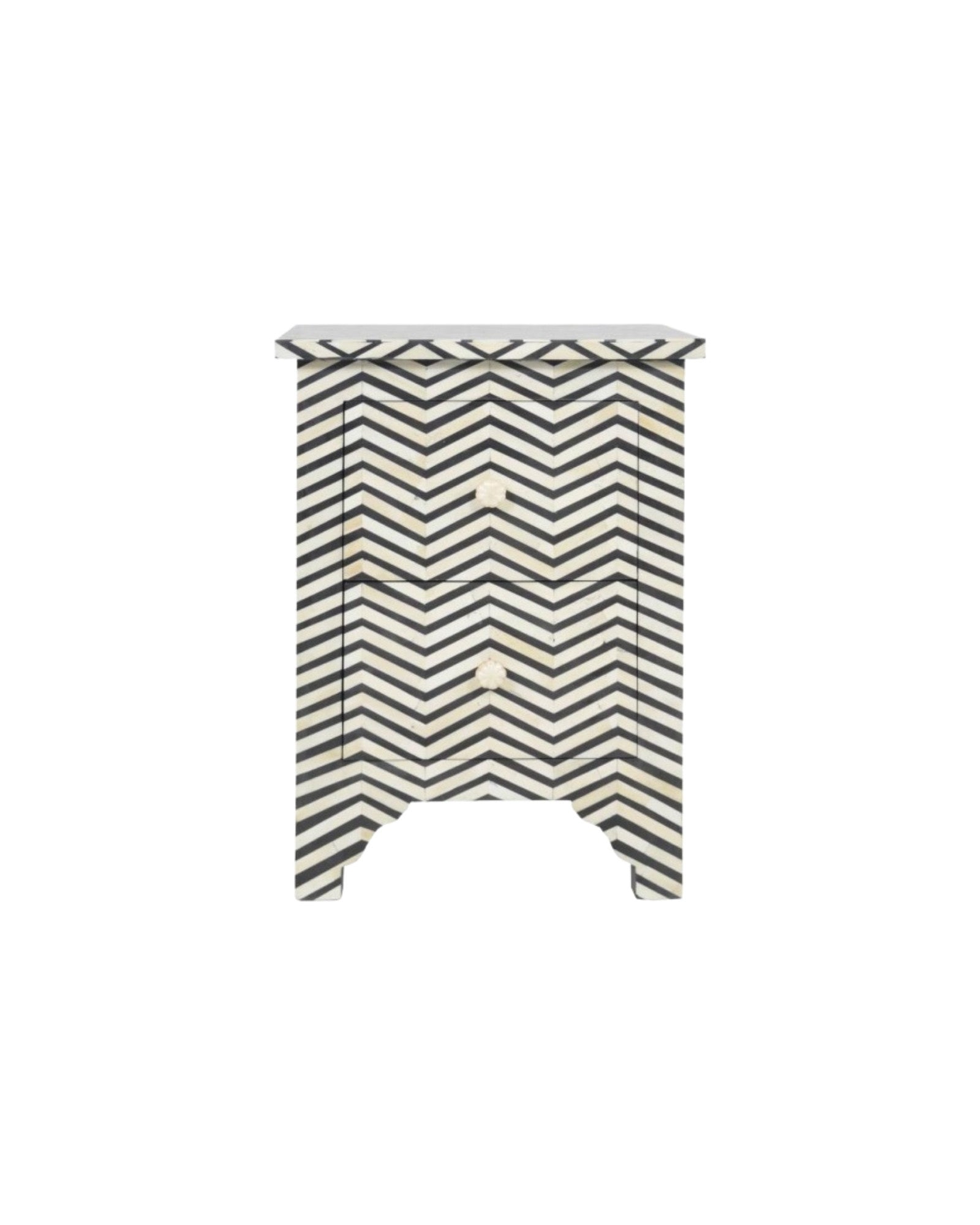 Isra Side Drawer - Black & White Bone Inlay - Tabeer Homes.