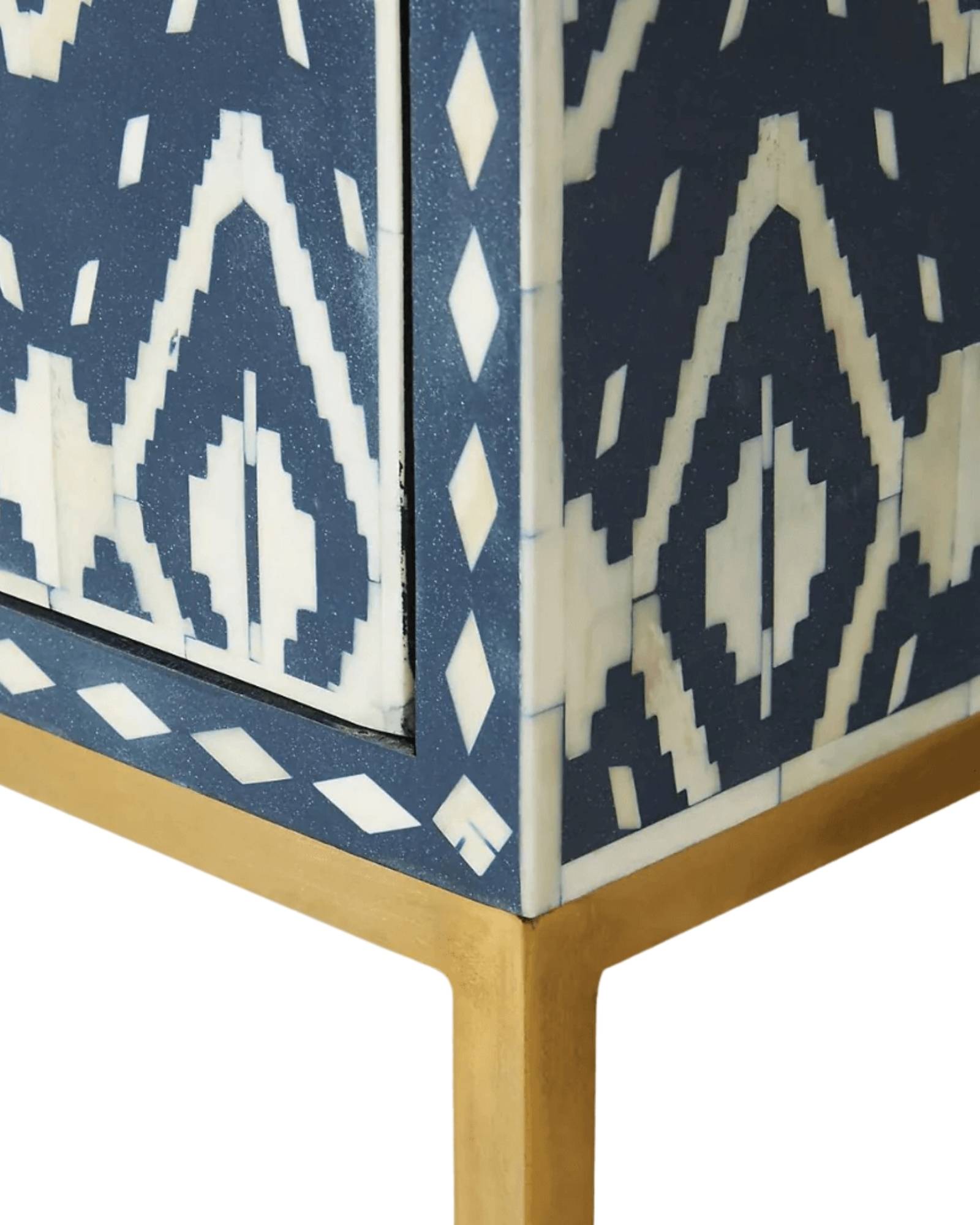 Jade Cabinet - Blue & White Bone Inlay - Tabeer Homes
