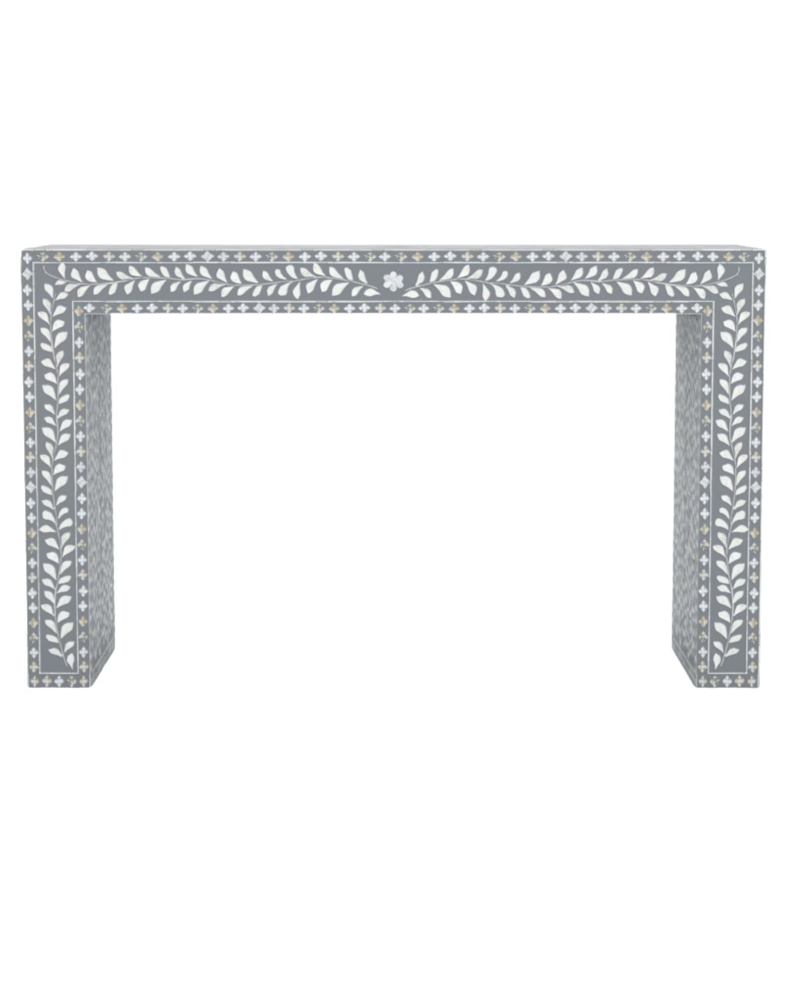 Jade Console Table - Grey Bone Inlay