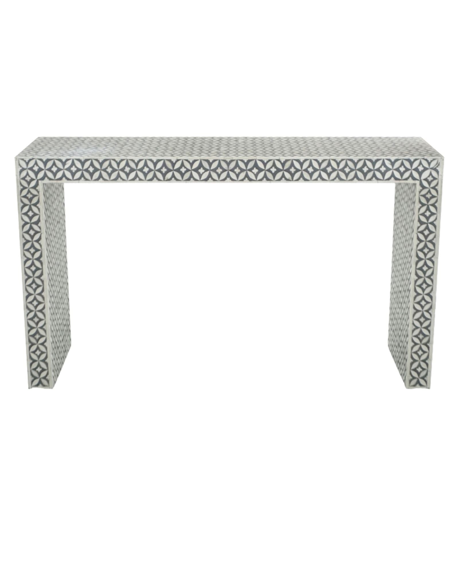 Jade Console Table - Grey Bone Inlay - Tabeer Homes