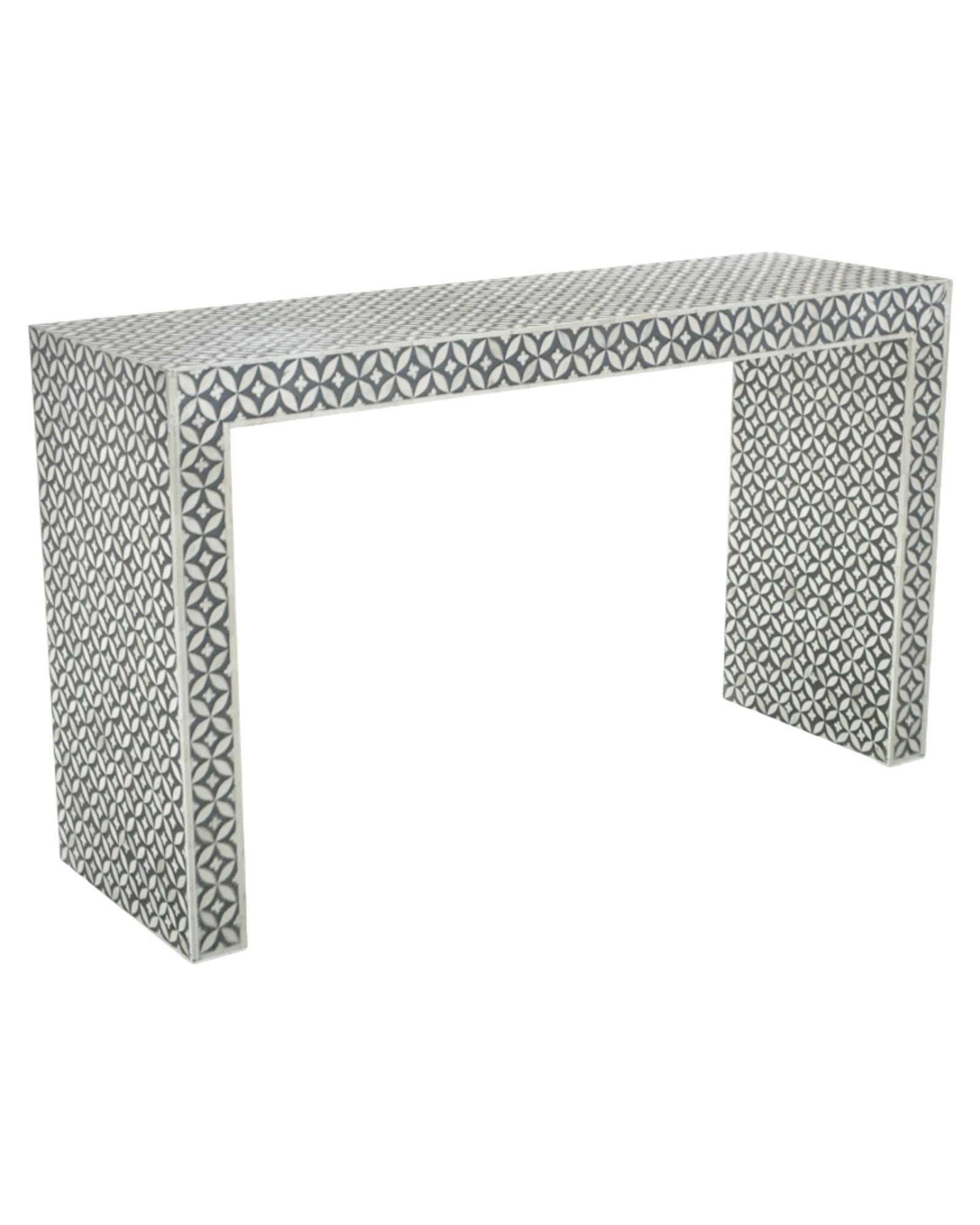 Jade Console Table - Grey Bone Inlay - Tabeer Homes