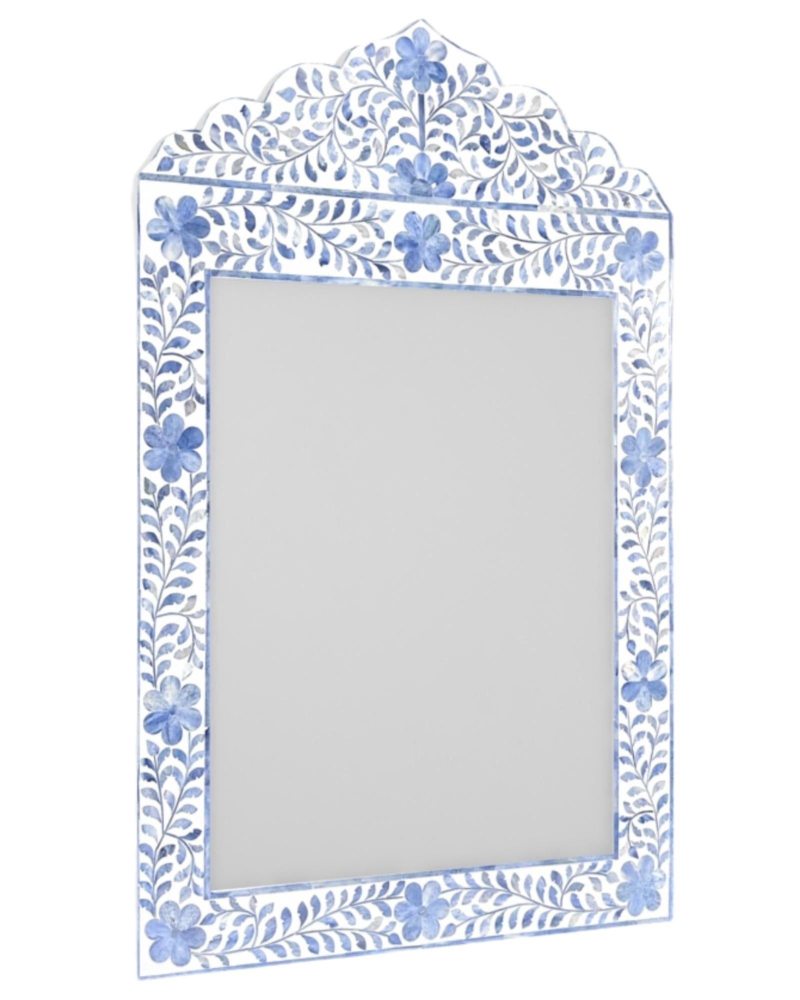 Jade Mirror - Blue Bone Inlay - Tabeer Homes