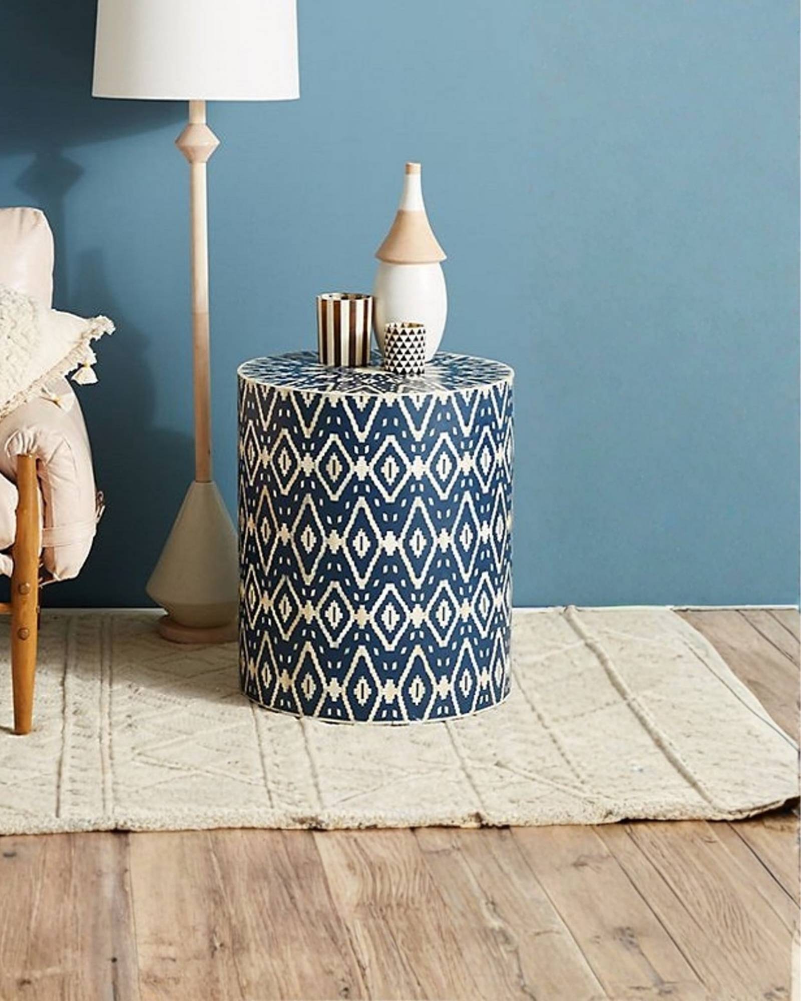 Jade Side Table - Blue Bone Inlay - Tabeer Homes