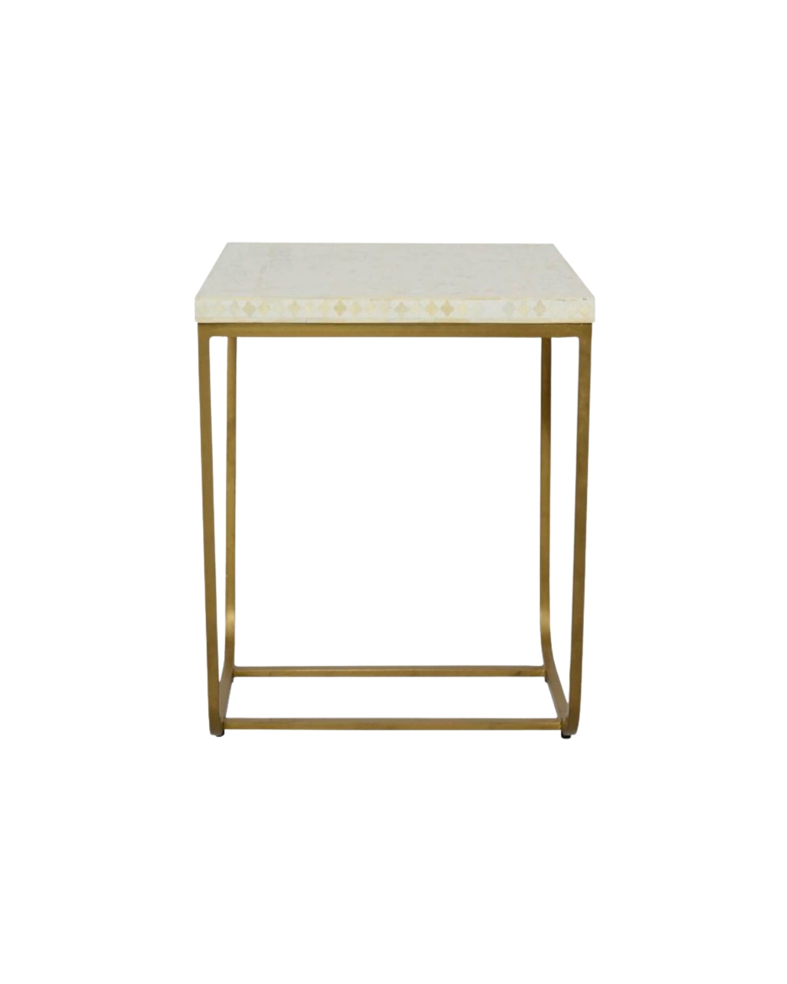 Jade Side Table - White Bone Inlay - Tabeer Homes
