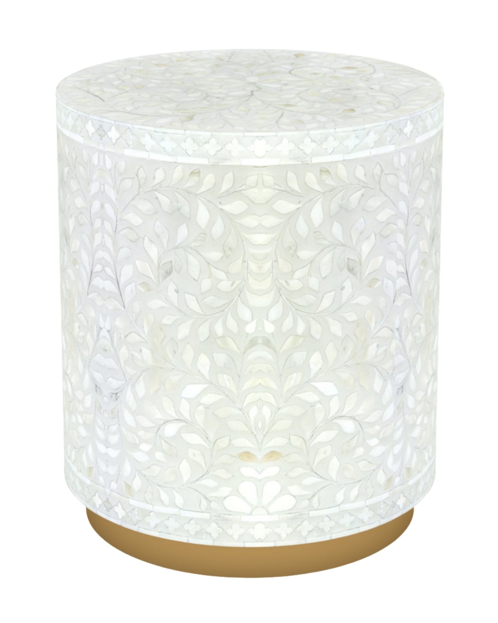 Jade Side Table - White Bone Inlay - Tabeer Homes