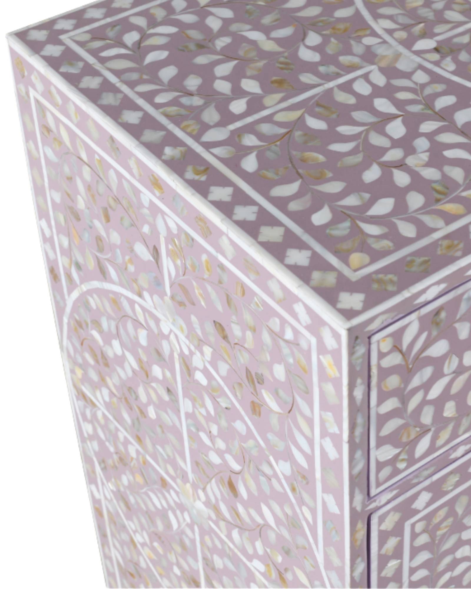Handcrafted purple mother of pearl inlay sideboard with gold base