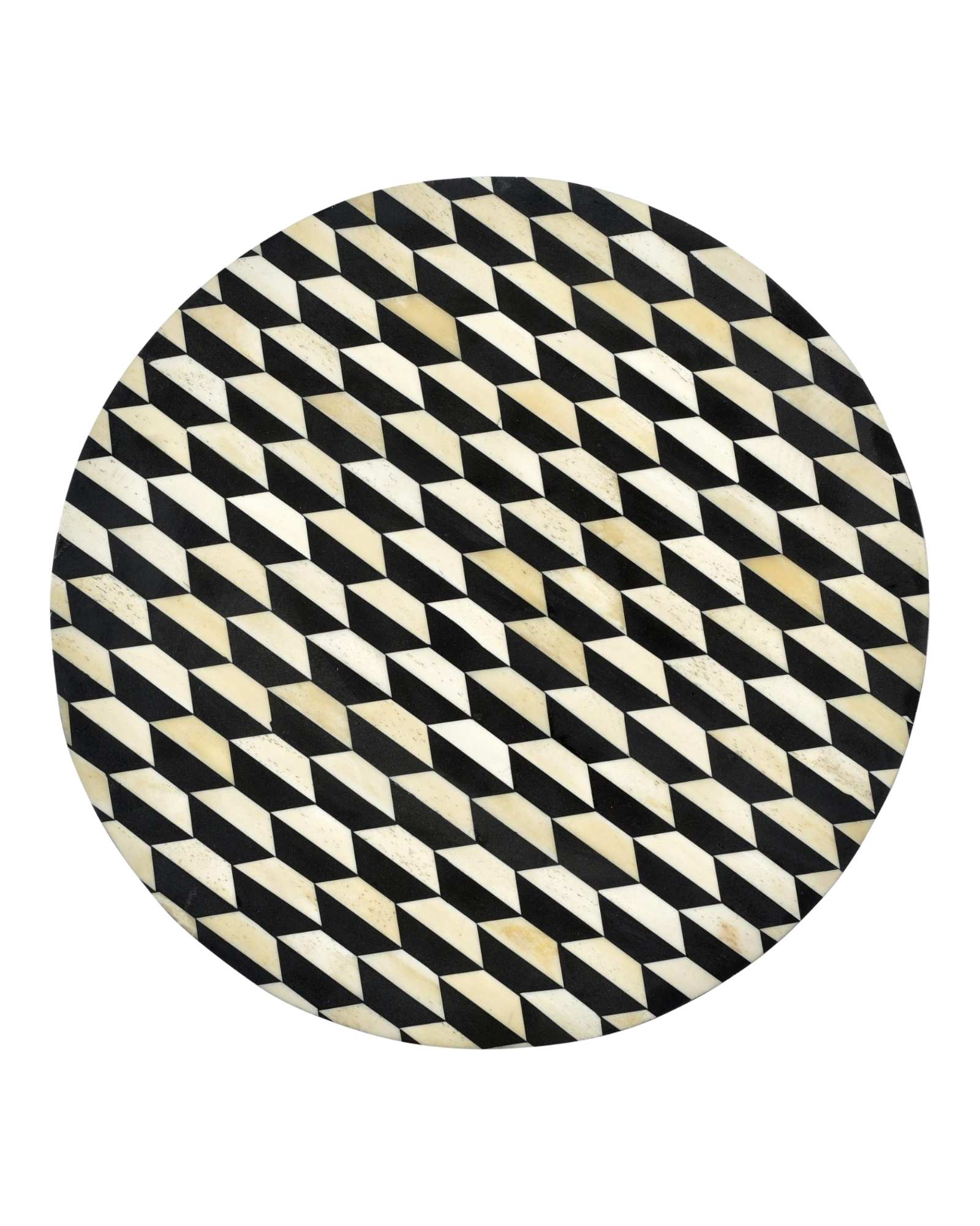 Kabir Nesting Side Table - Black & White Bone Inlay - Tabeer Homes.