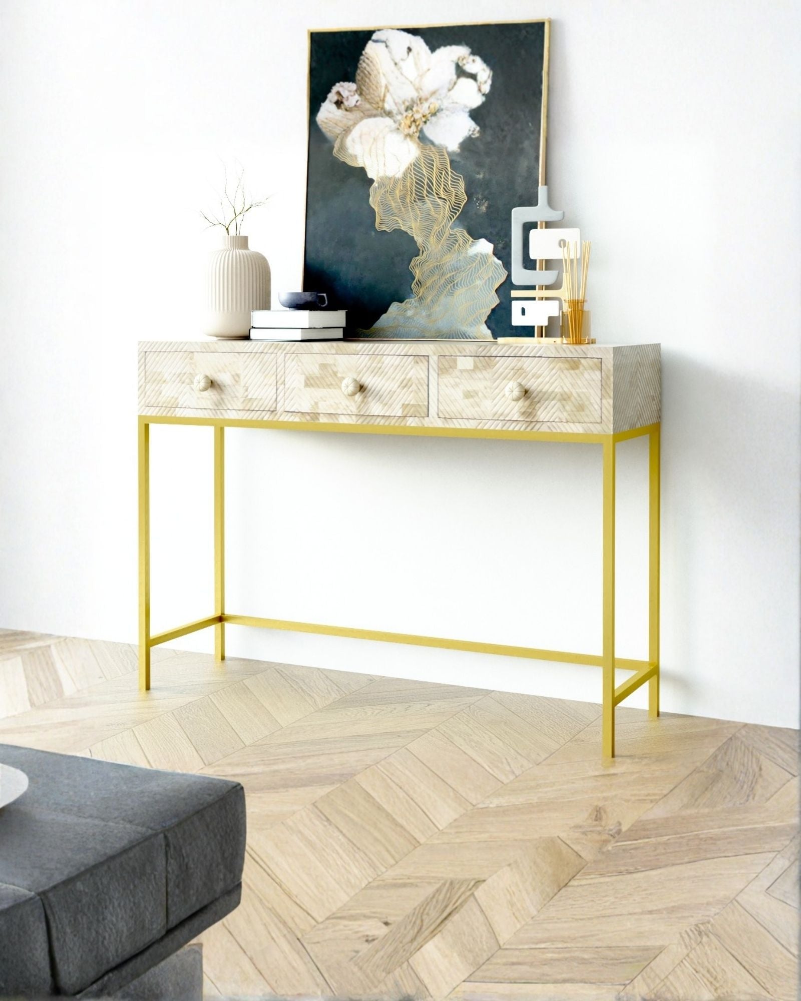 Lasvit Dresser Console - Bone Carved - Tabeer Homes