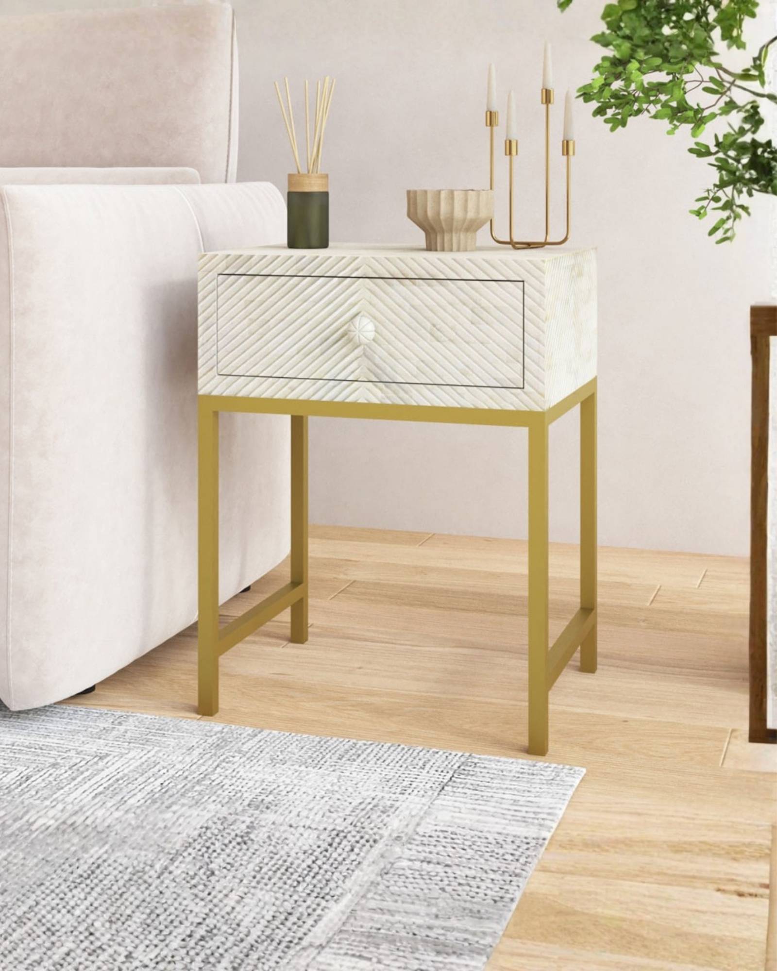 Side Table Bone Inlay Online for sale