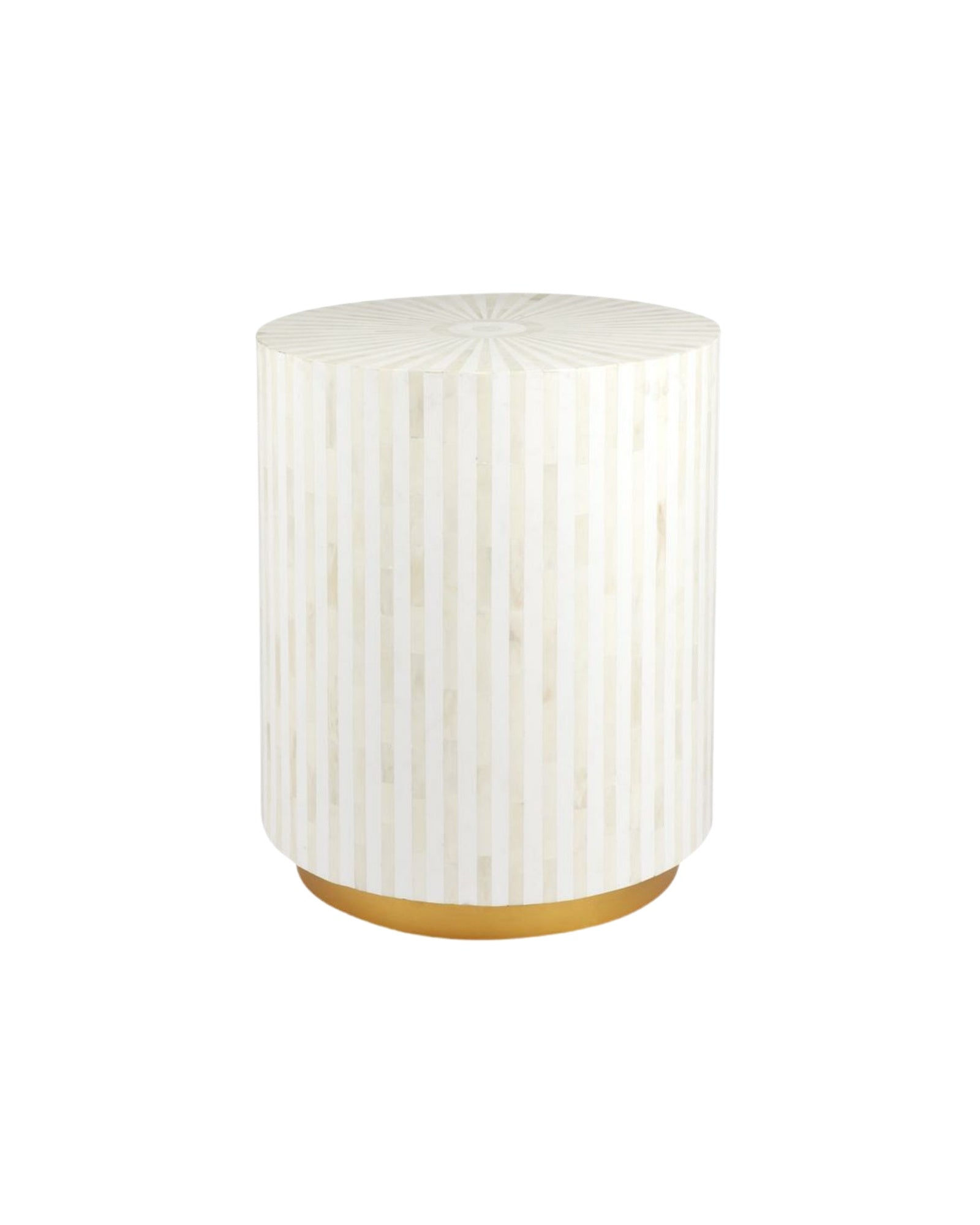 Manzil Side Table - White Bone Inlay - Tabeer Homes
