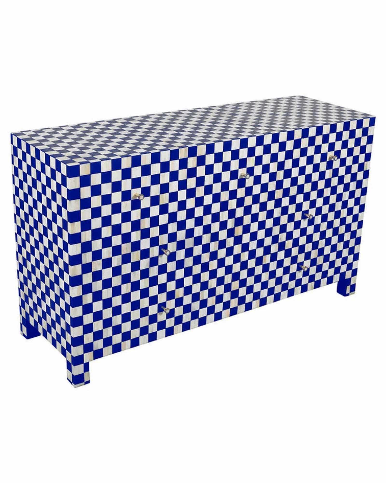 Maze Chest of Drawers - Blue Bone Inlay - Tabeer Homes
