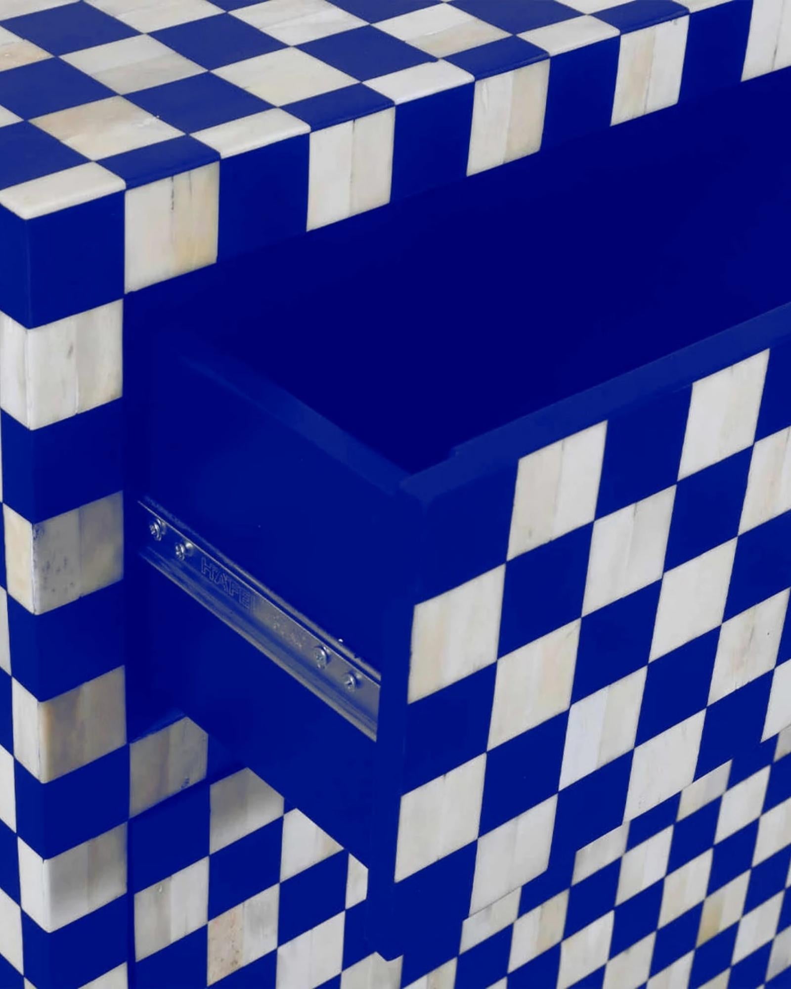 Maze Chest of Drawers - Blue Bone Inlay - Tabeer Homes