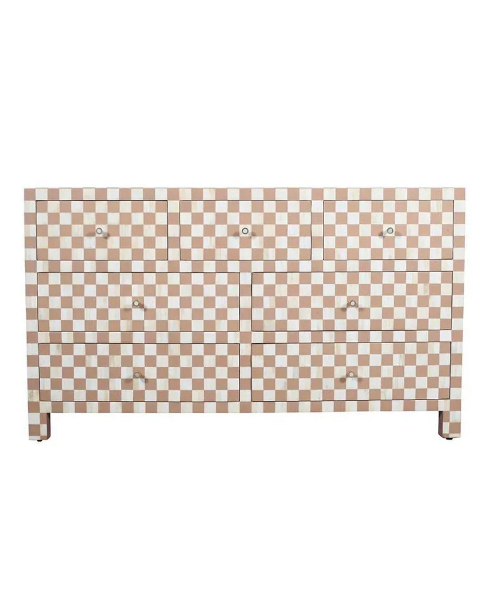 Maze Chest of Drawers - Brown Bone Inlay - Tabeer Homes