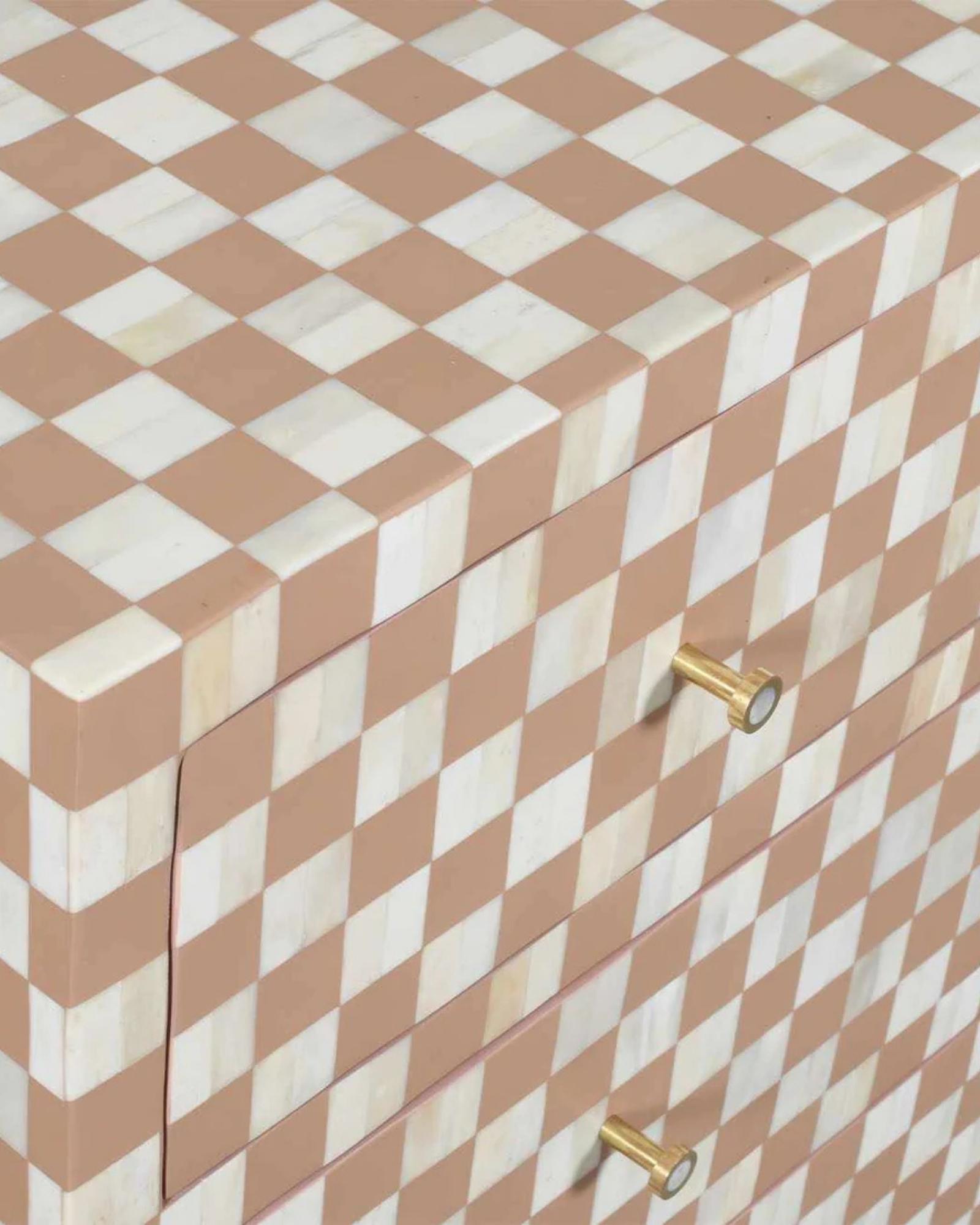 Maze Chest of Drawers - Brown Bone Inlay - Tabeer Homes