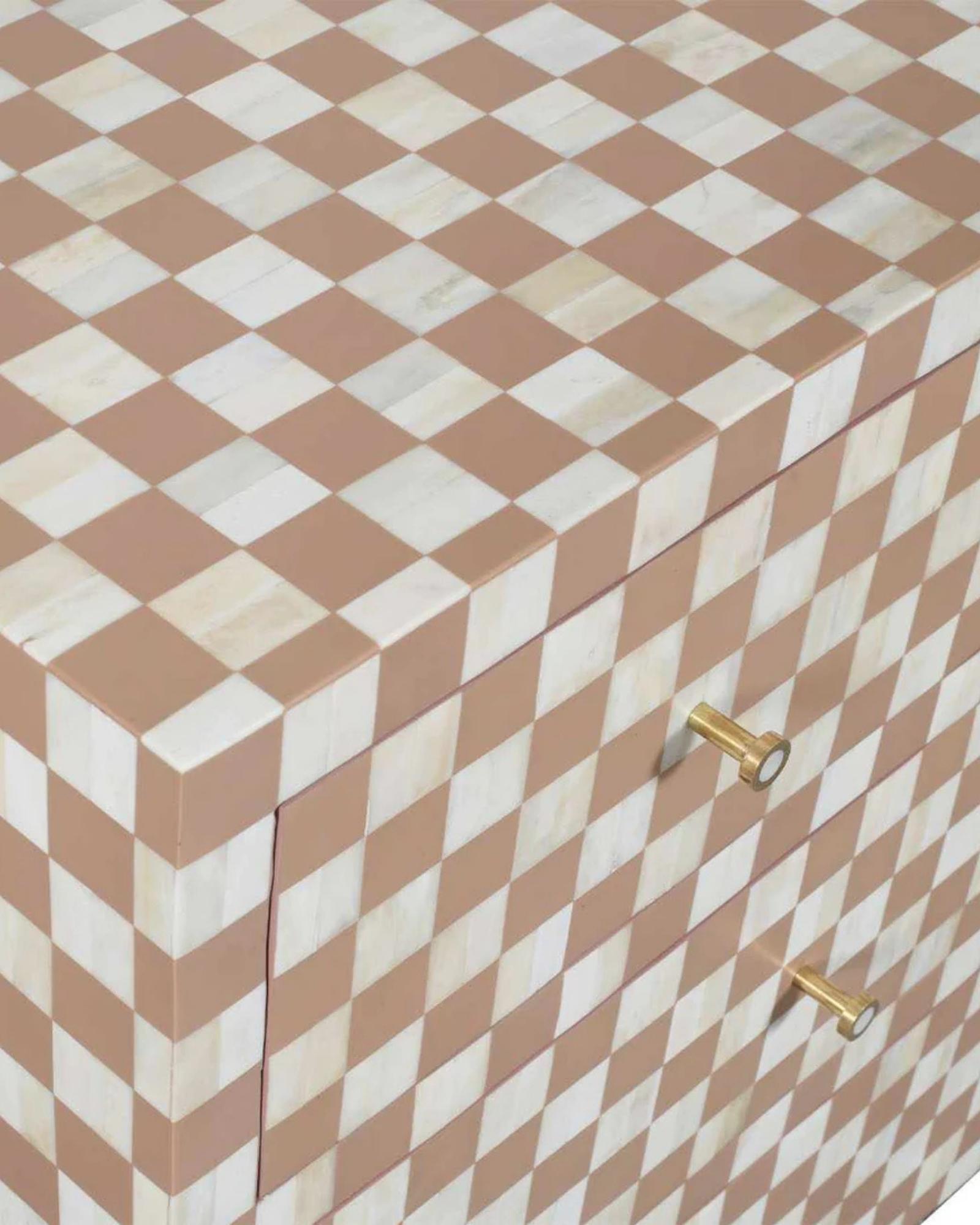 Maze Chest of Drawers - Brown Bone Inlay - Tabeer Homes