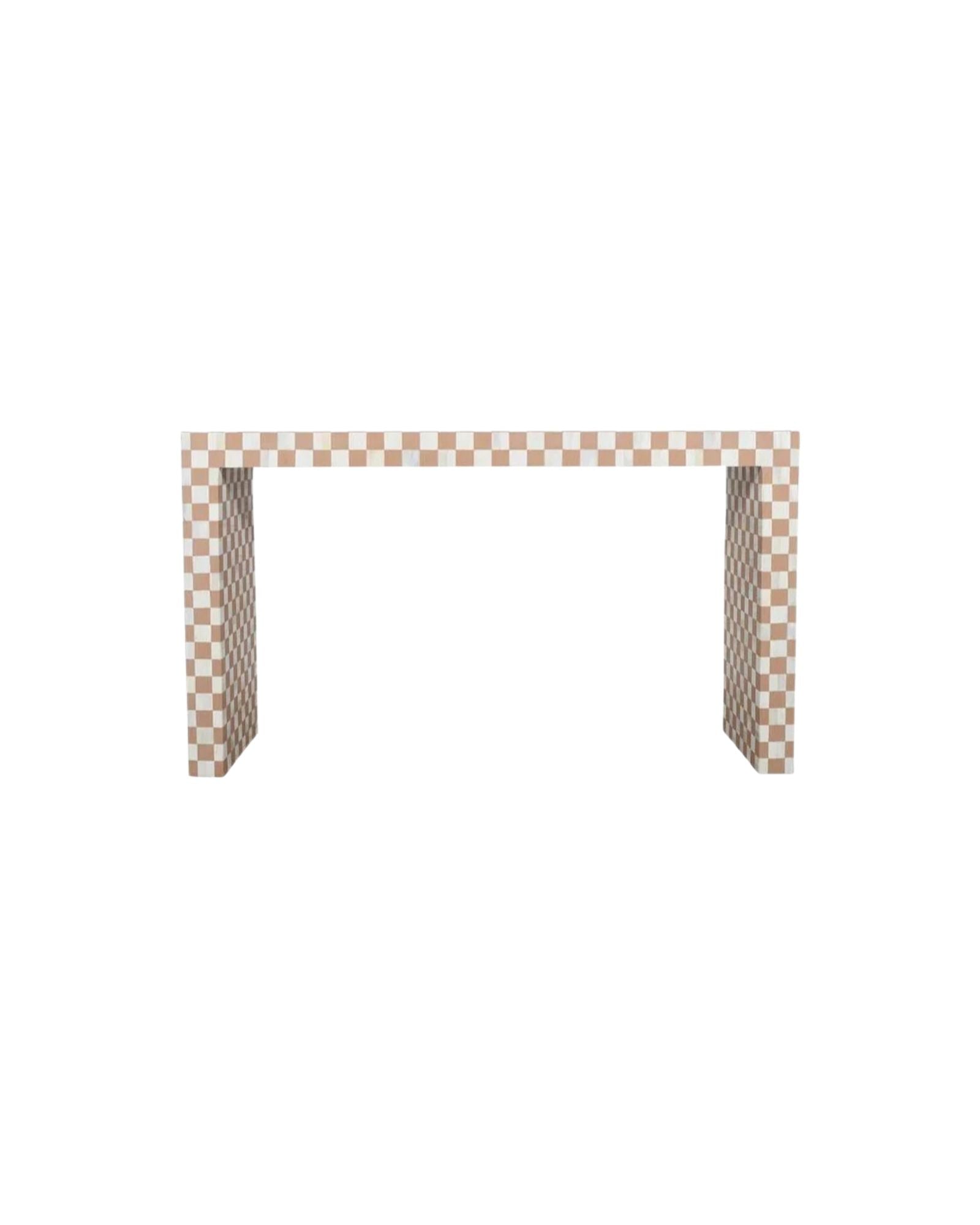 Maze Console - Brown Bone Inlay - Tabeer Homes