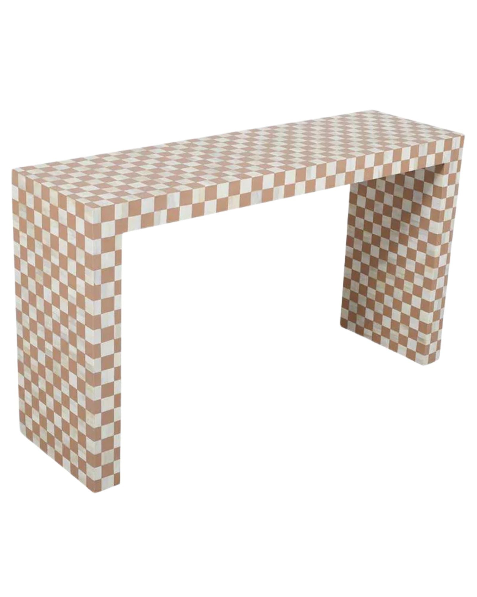 Maze Console - Brown Bone Inlay - Tabeer Homes
