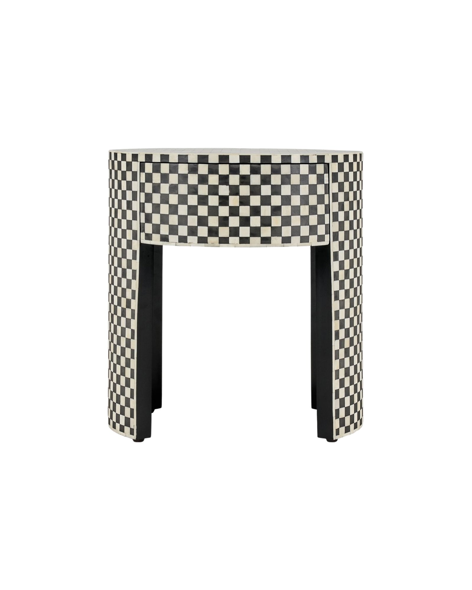 Maze Side Drawer in Black and White Bone Inlay by Tabeer Homes