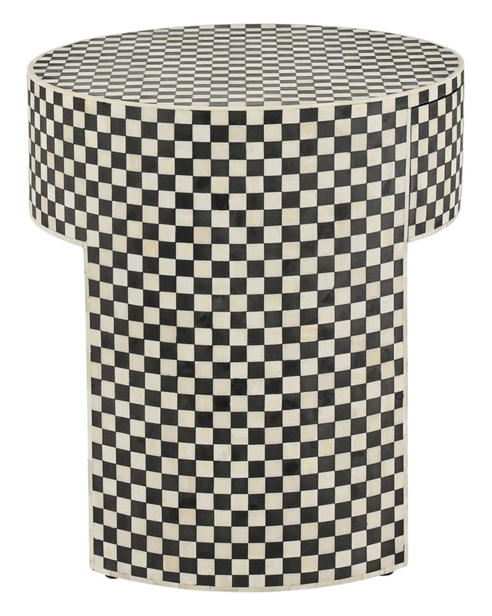 Maze Side Drawer in Black and White Bone Inlay by Tabeer Homes