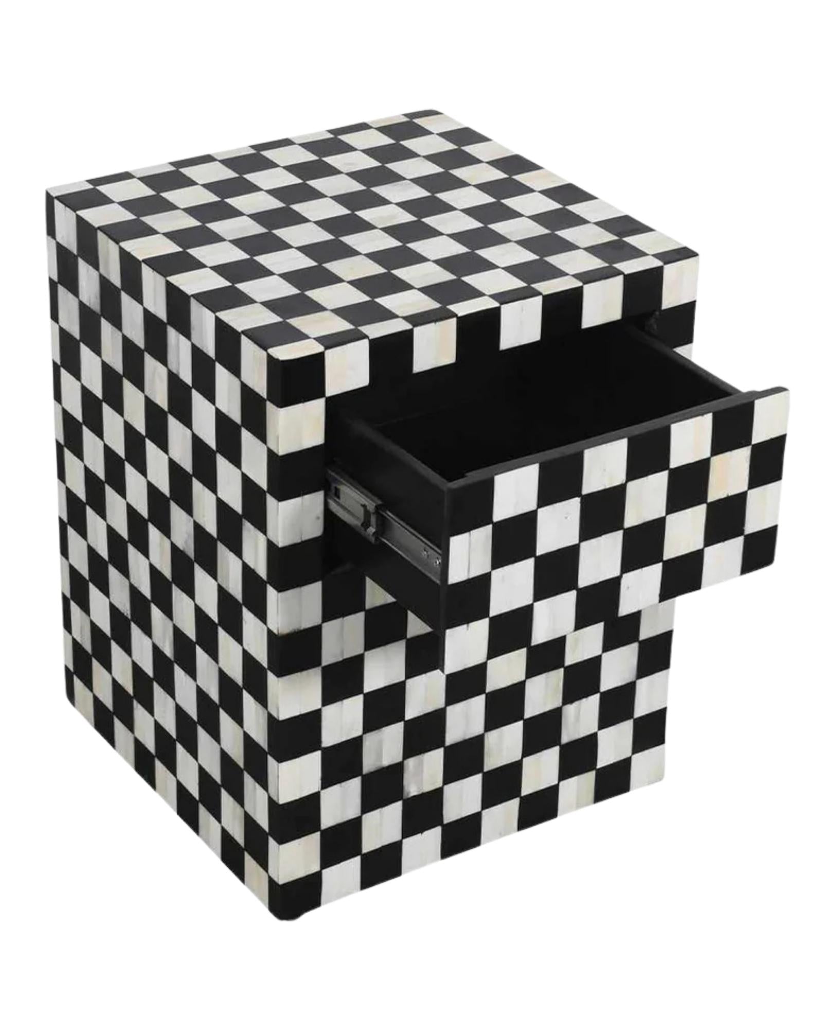 Maze Side Drawers - Black Bone Inlay - Tabeer Homes