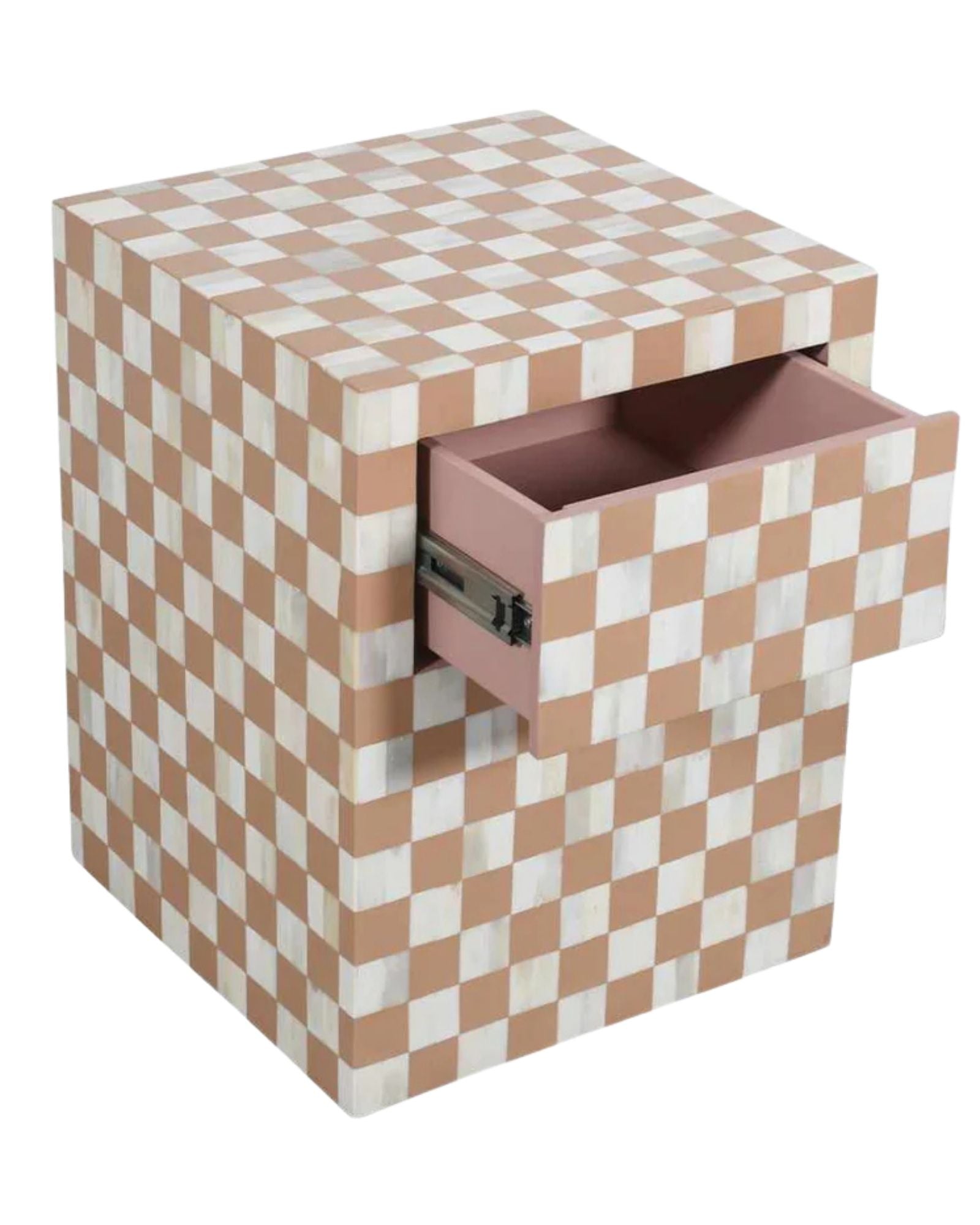 Maze Side Drawers - Brown Bone Inlay - Tabeer Homes