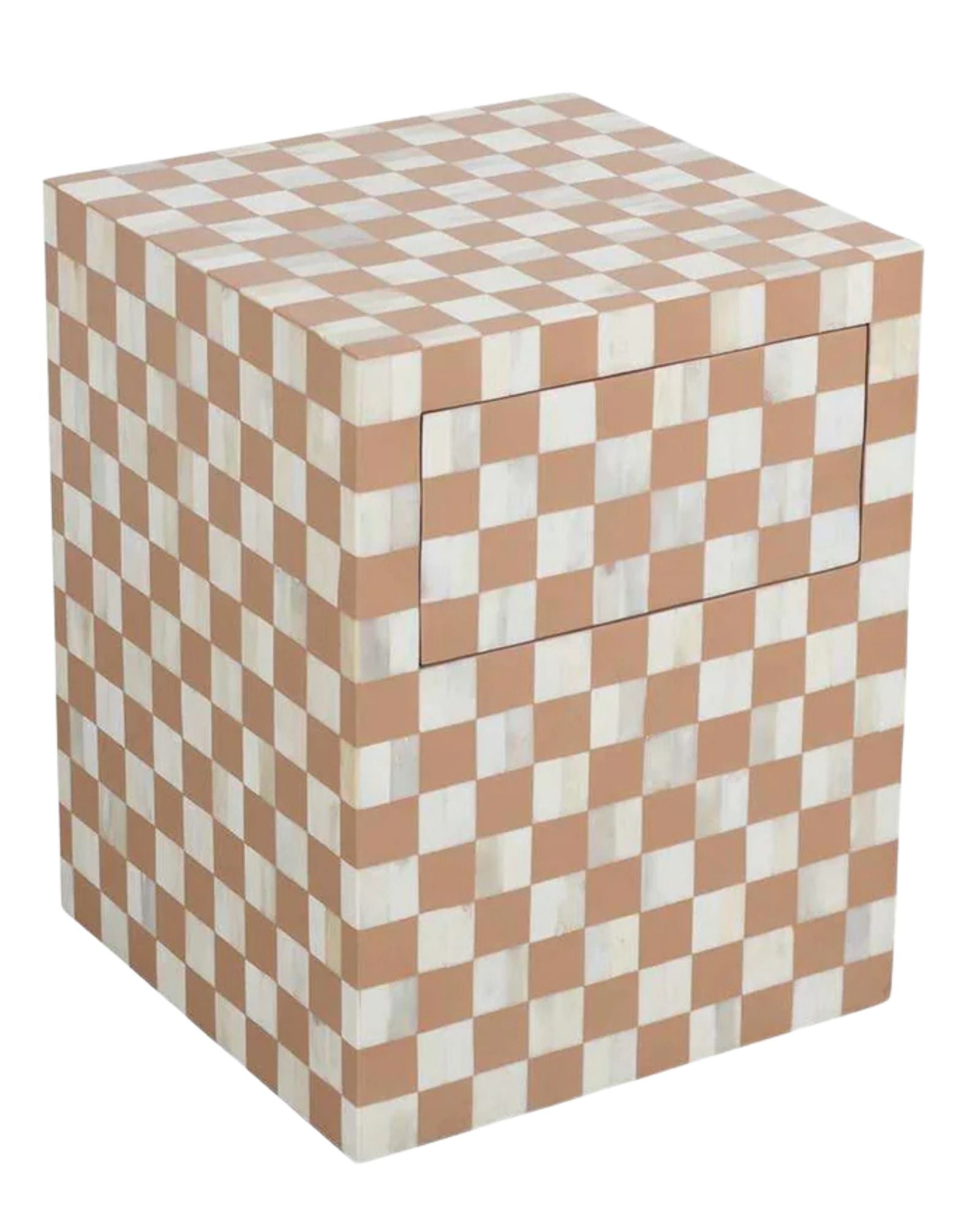 Maze Side Drawers - Brown Bone Inlay - Tabeer Homes
