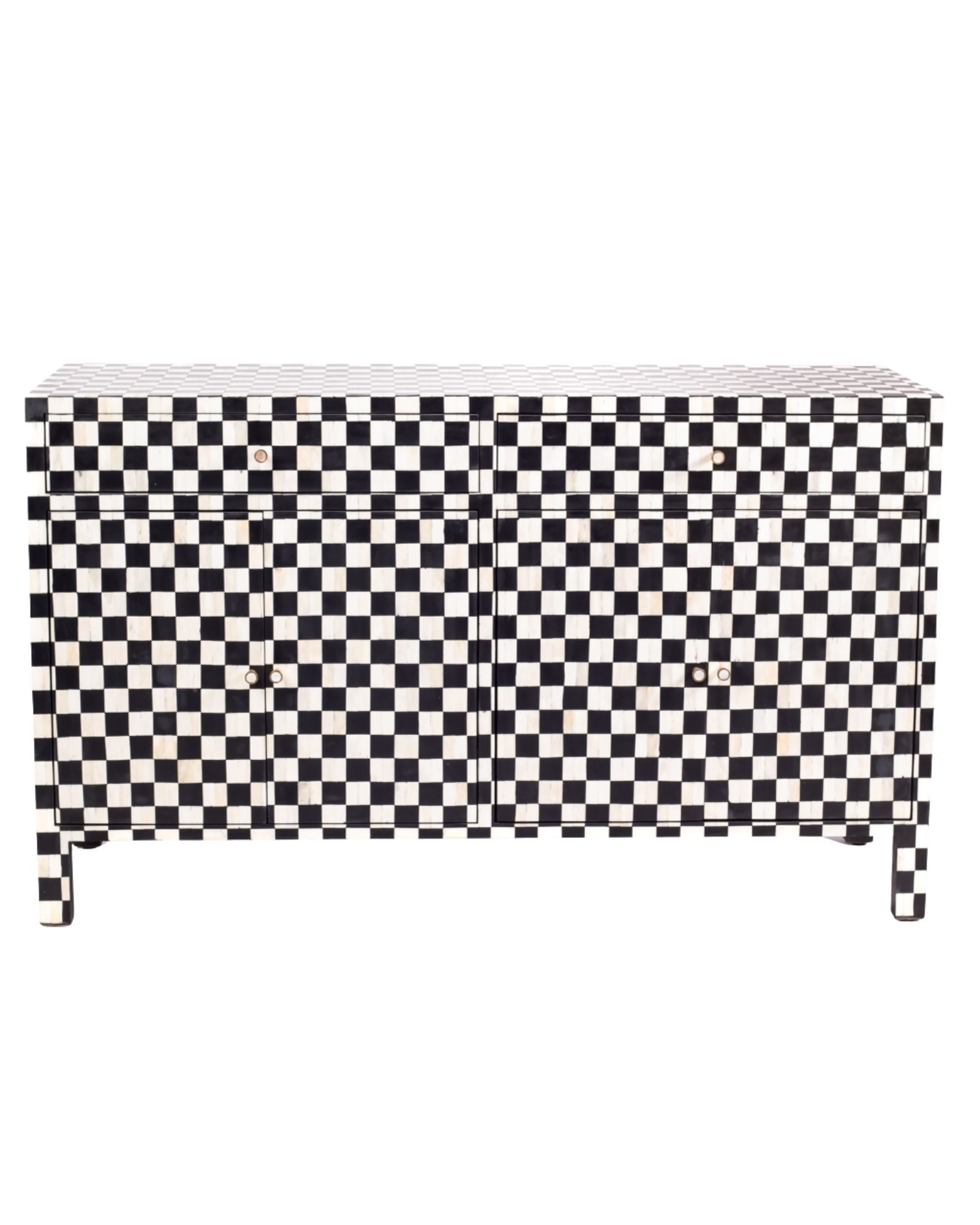 Maze Sideboard Cabinet - Black & White Bone Inlay - Tabeer Homes