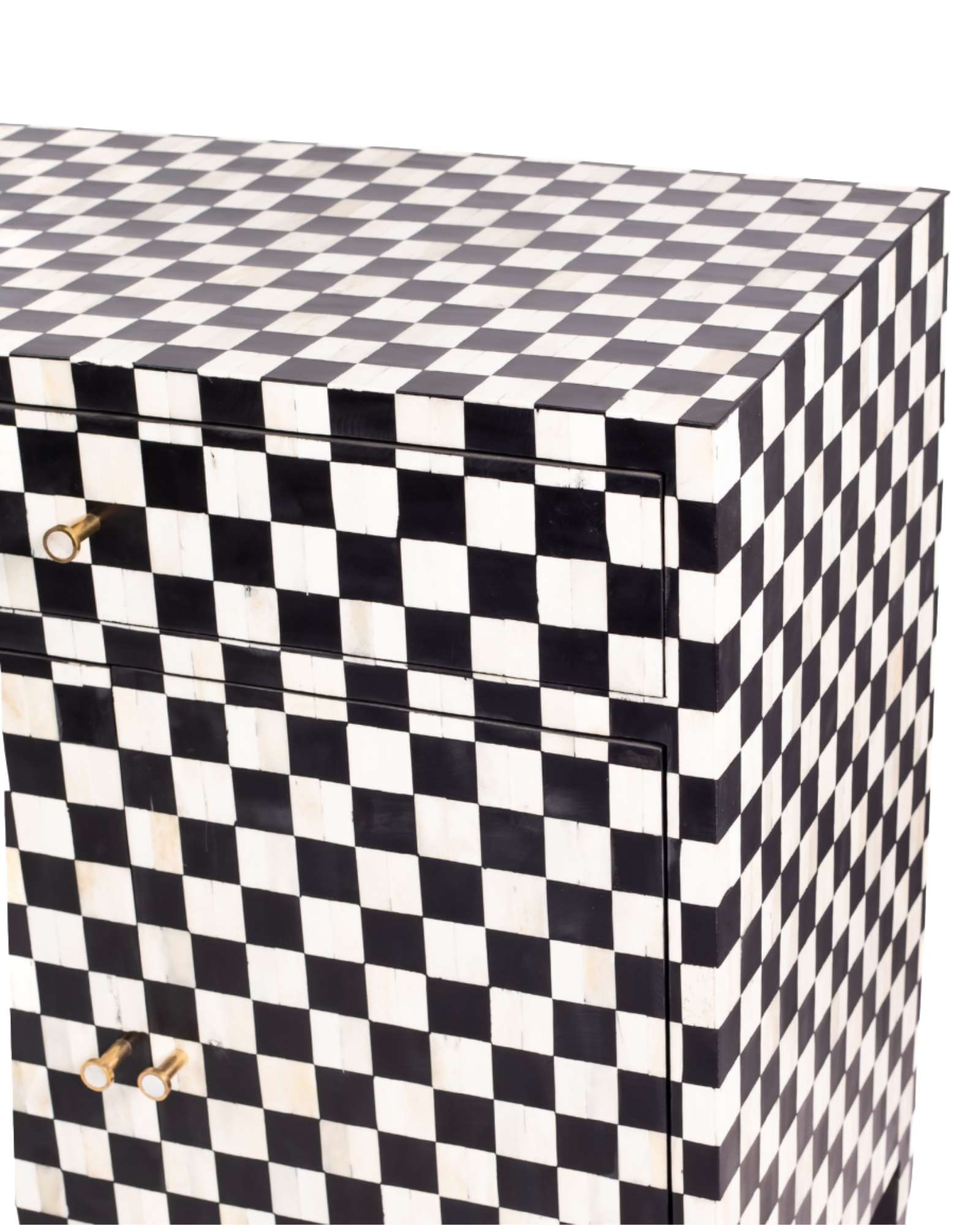 Maze Sideboard Cabinet - Black & White Bone Inlay - Tabeer Homes