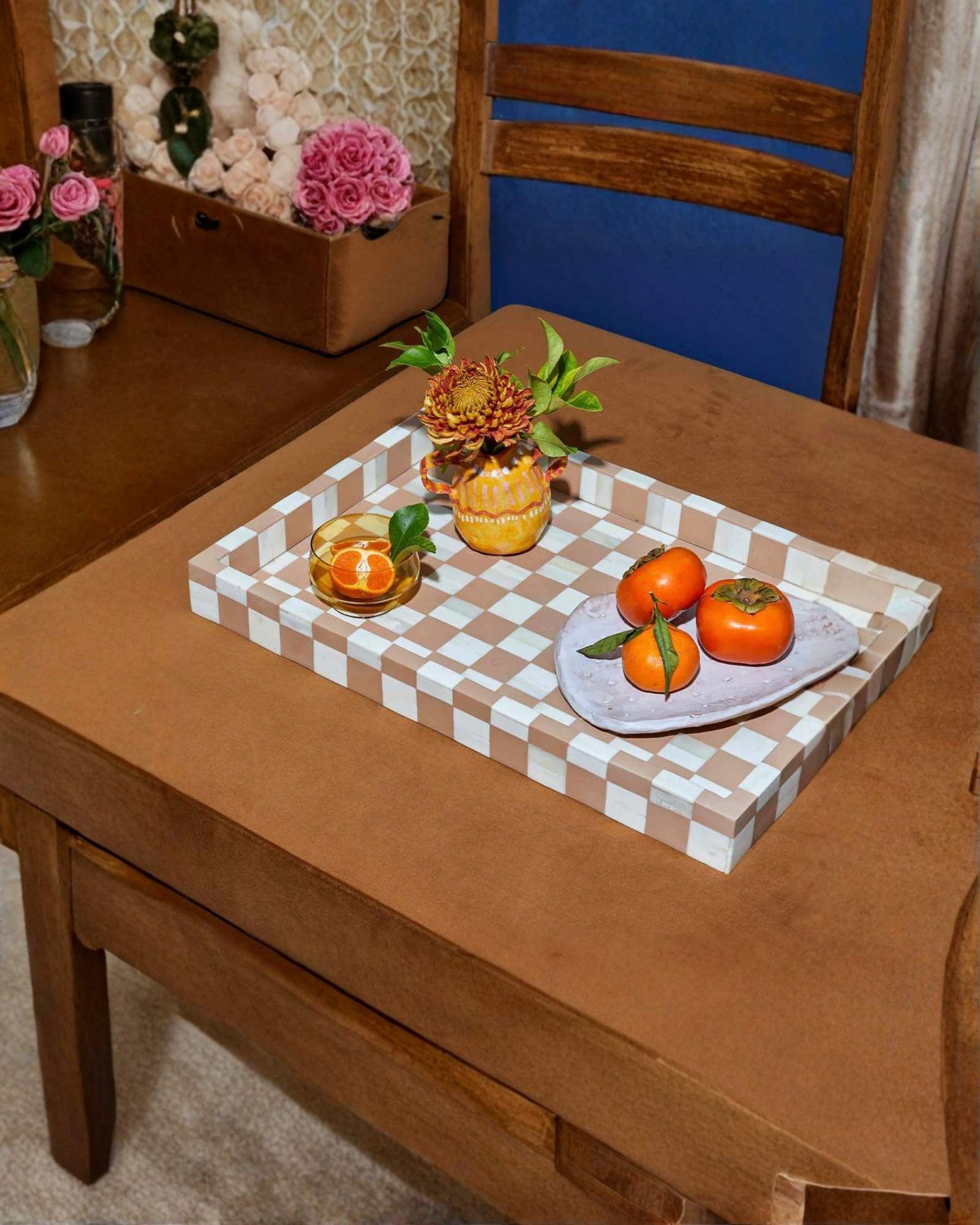 Maze Tray - Brown Bone Inlay - Tabeer Homes