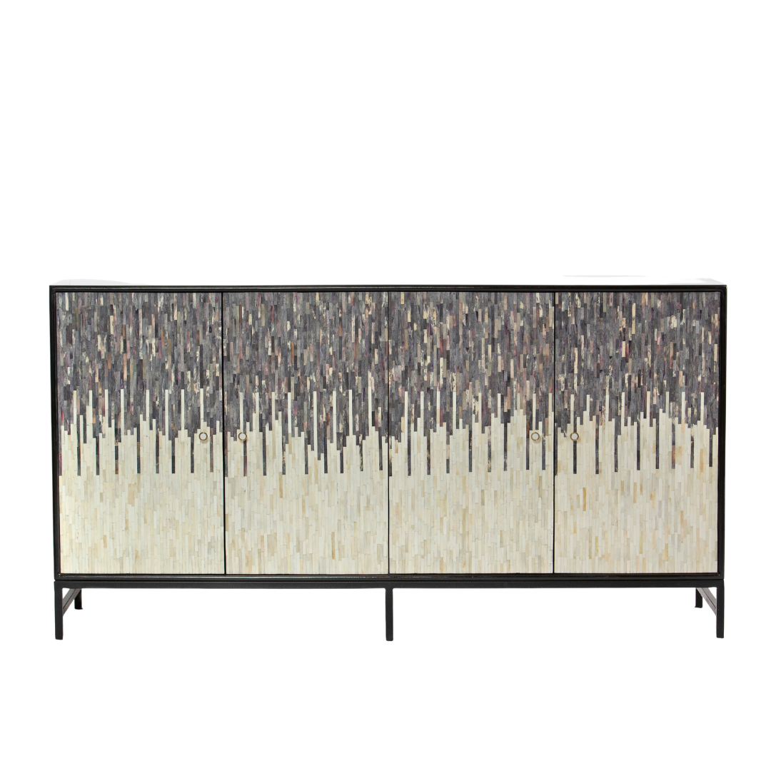 Naveli Cabinet - Black Bone Carved Cabinet - Tabeer Homes