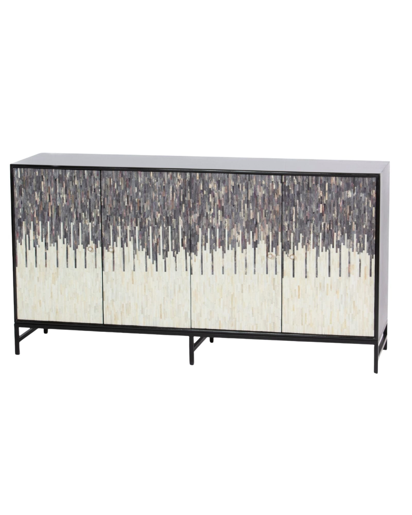 Naveli Cabinet - Black Bone Carved Cabinet - Tabeer Homes
