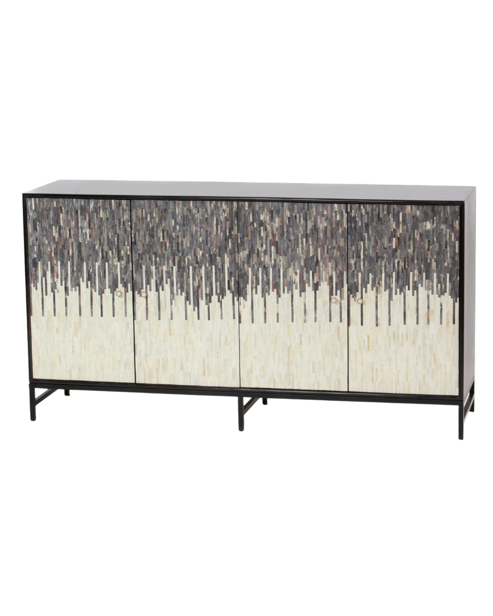 Naveli Cabinet - Black Bone Carved Cabinet - Tabeer Homes