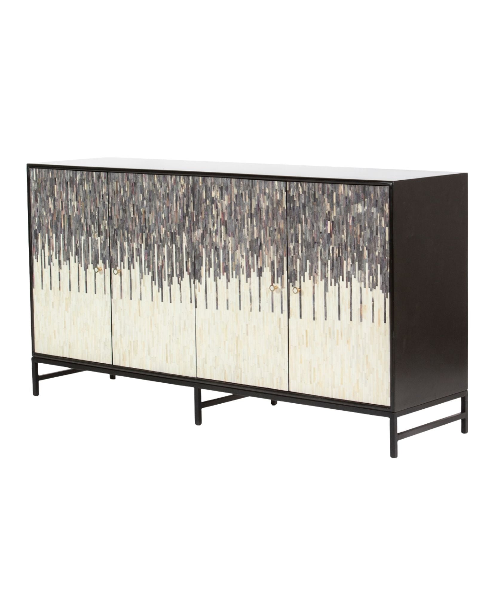 Naveli Cabinet - Black Bone Carved Cabinet - Tabeer Homes