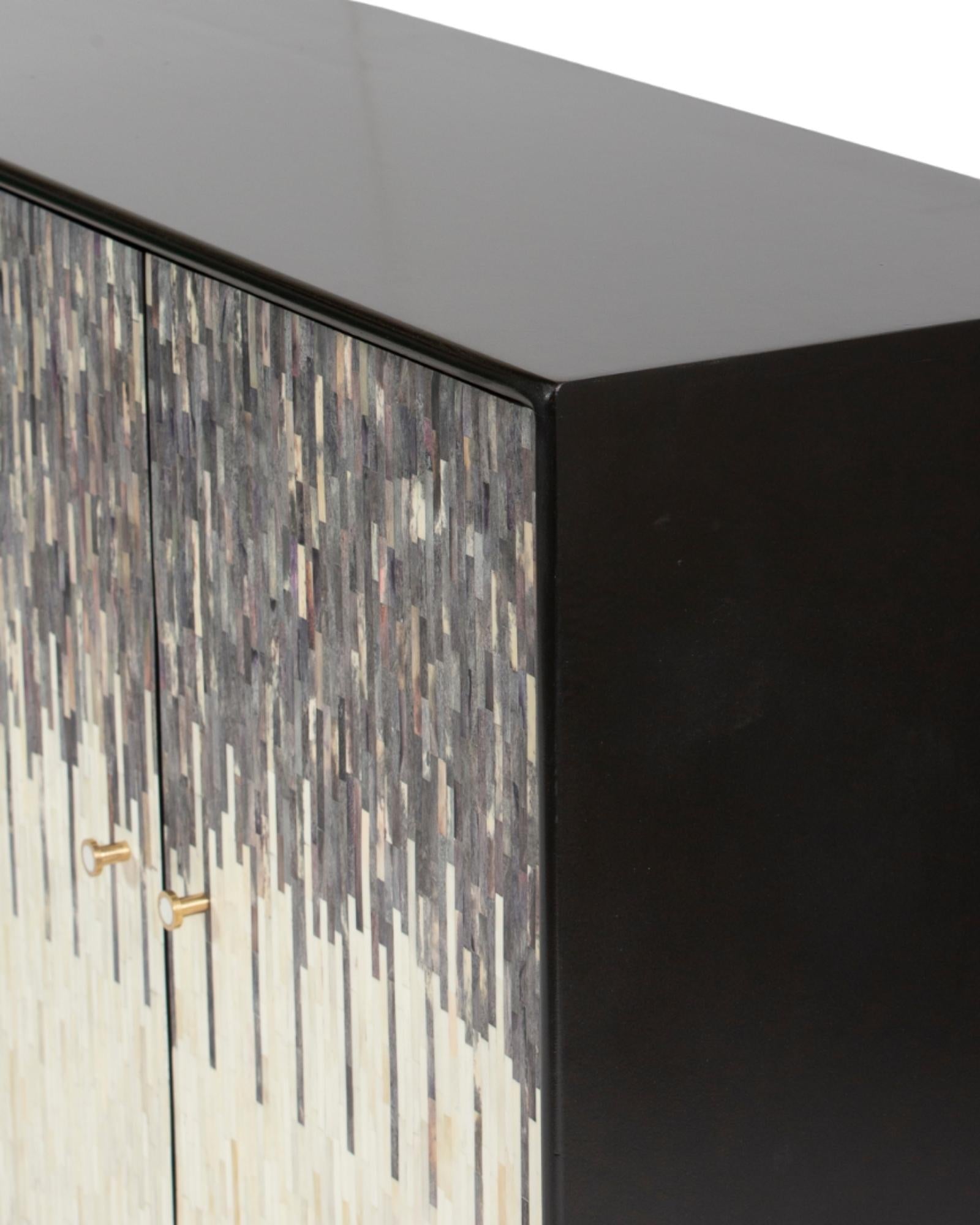 Naveli Cabinet - Black Bone Carved Cabinet - Tabeer Homes