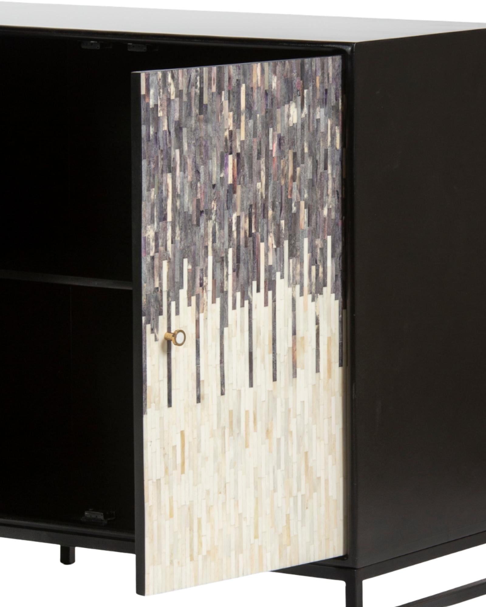 Naveli Cabinet - Black Bone Carved Cabinet - Tabeer Homes