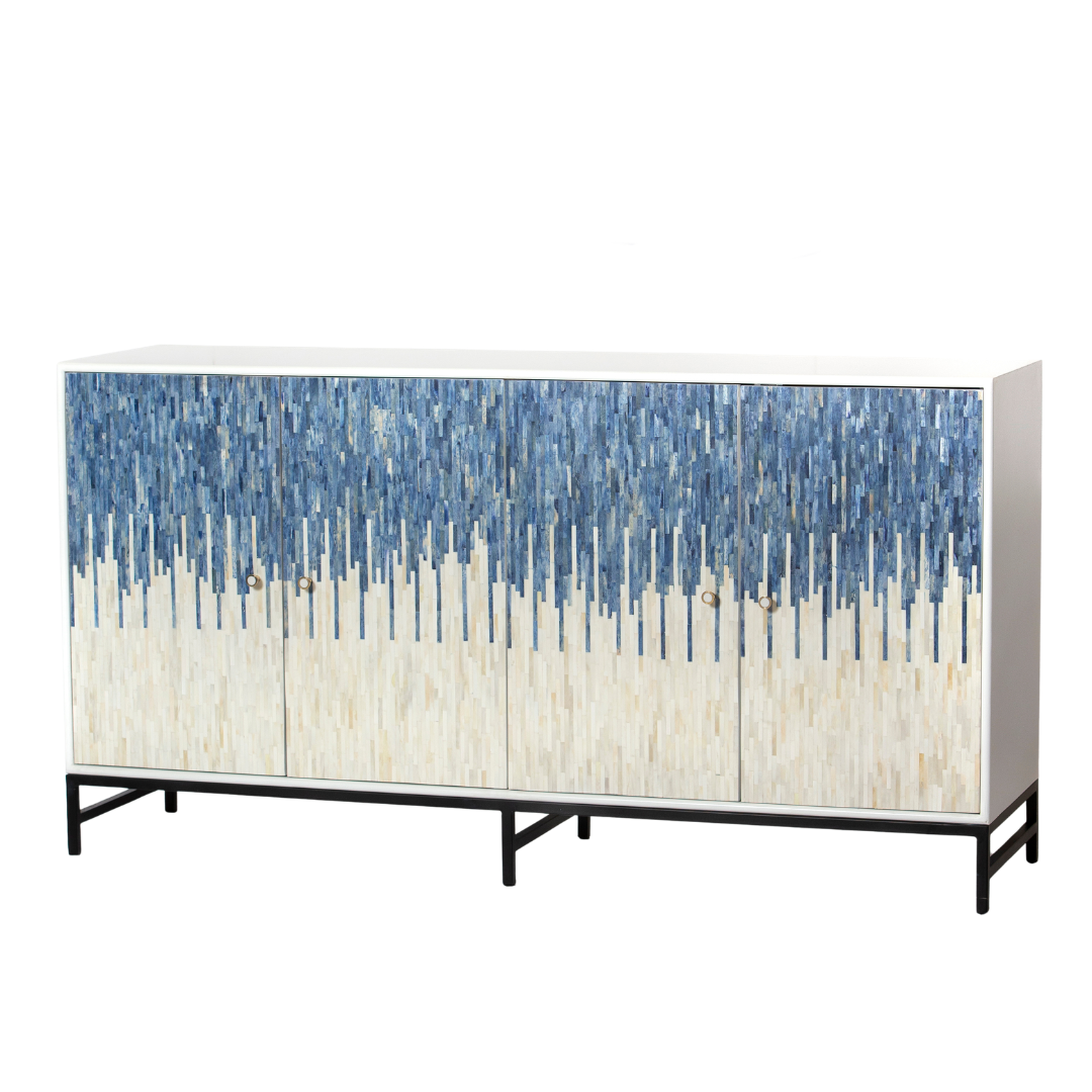 Naveli Sideboard Blue Bone Carved with Tabeer Homes 